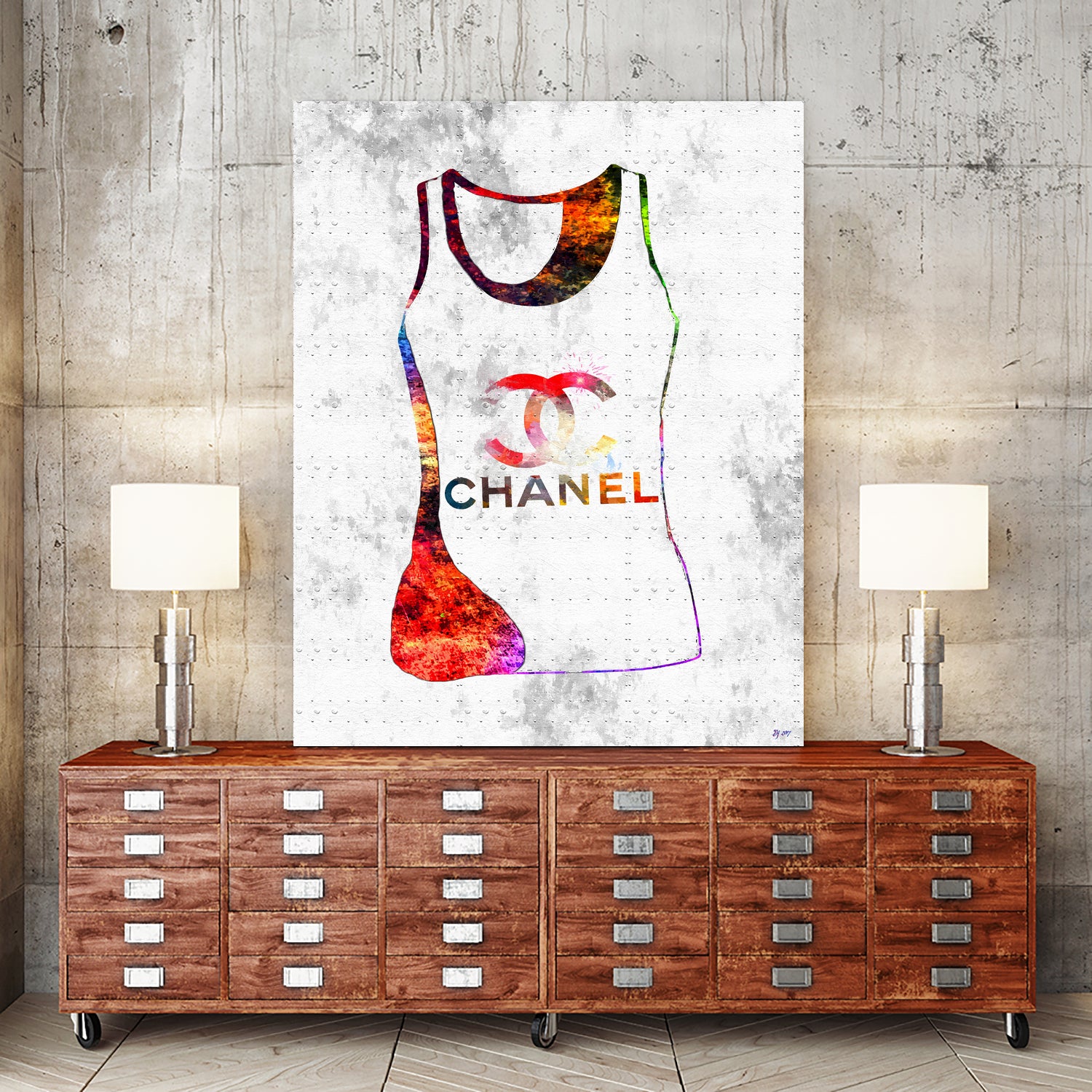 Chanel Shirt by Daniel Janda on GIANT ART - pink mixed media