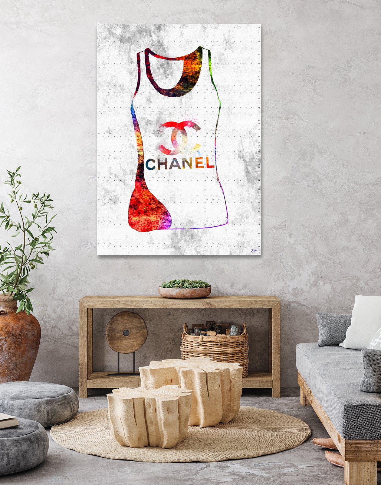 Chanel Shirt by Daniel Janda on GIANT ART - pink mixed media