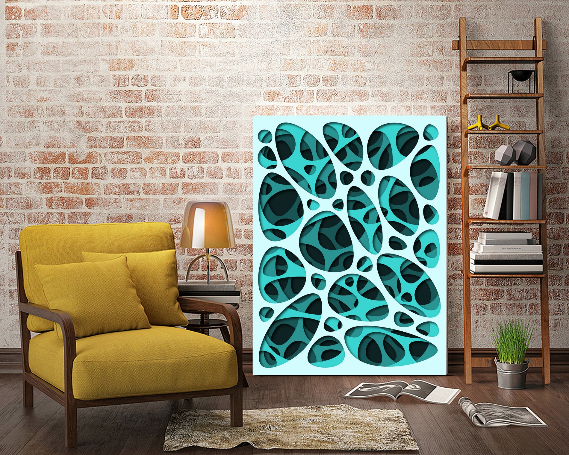 Interarea #16 by fabrice blin on GIANT ART - blue digital drawing