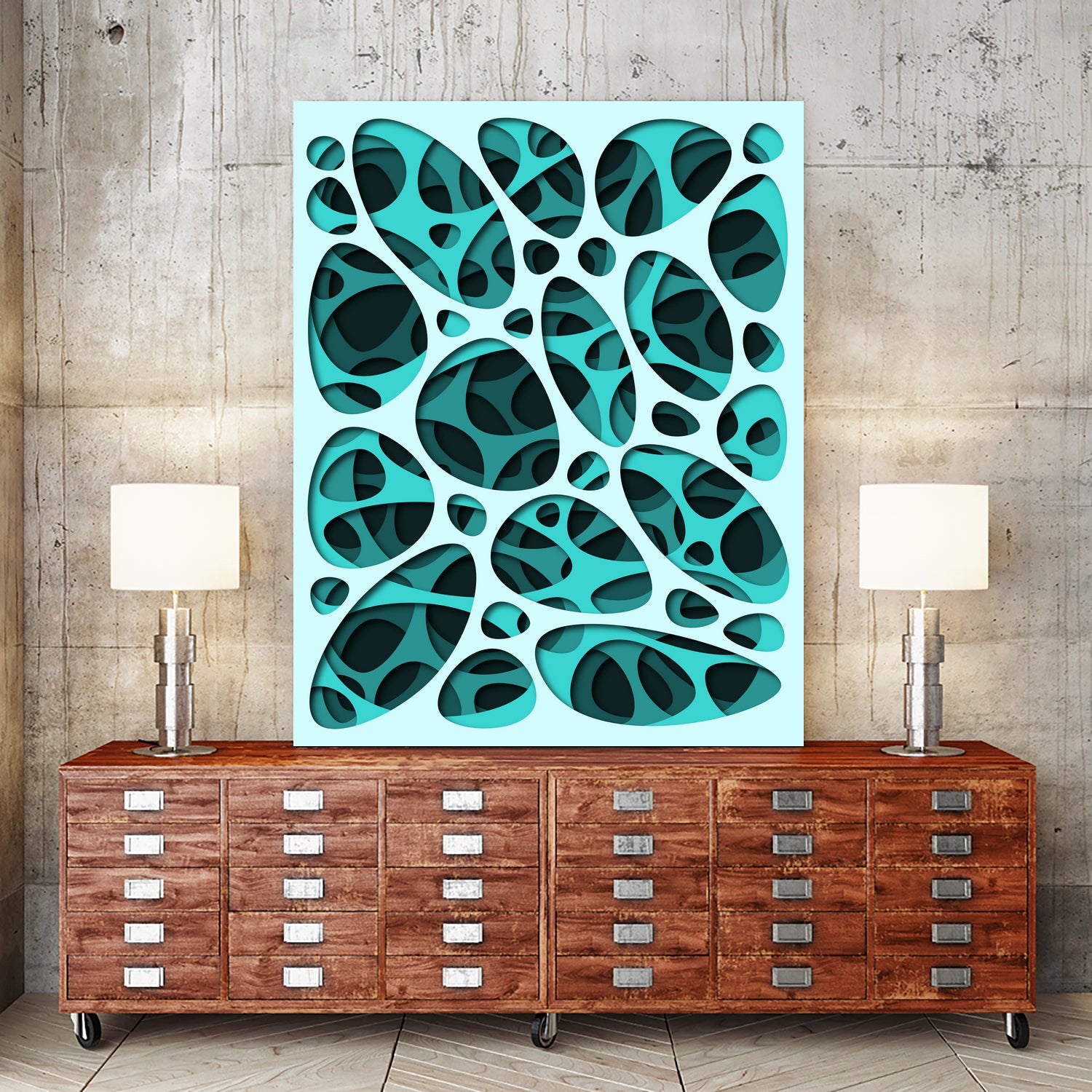 Interarea #16 by fabrice blin on GIANT ART - blue digital drawing