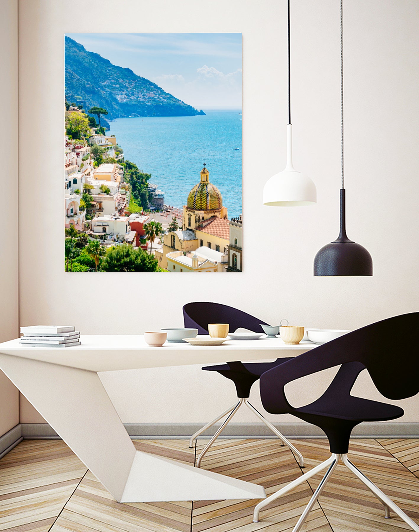 Amalfi coast (Positano) by Miemo Penttinen on GIANT ART - blue photo illustration