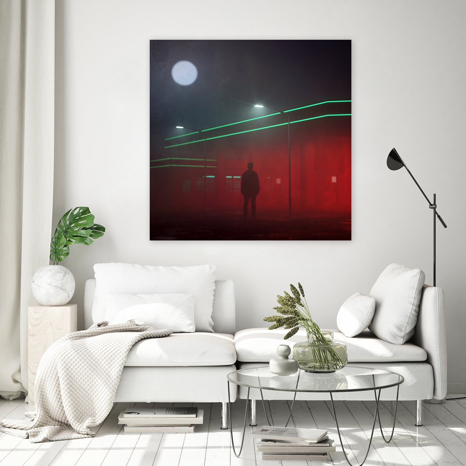 Gas Station Fog by Nick Kempton on GIANT ART - red digital painting