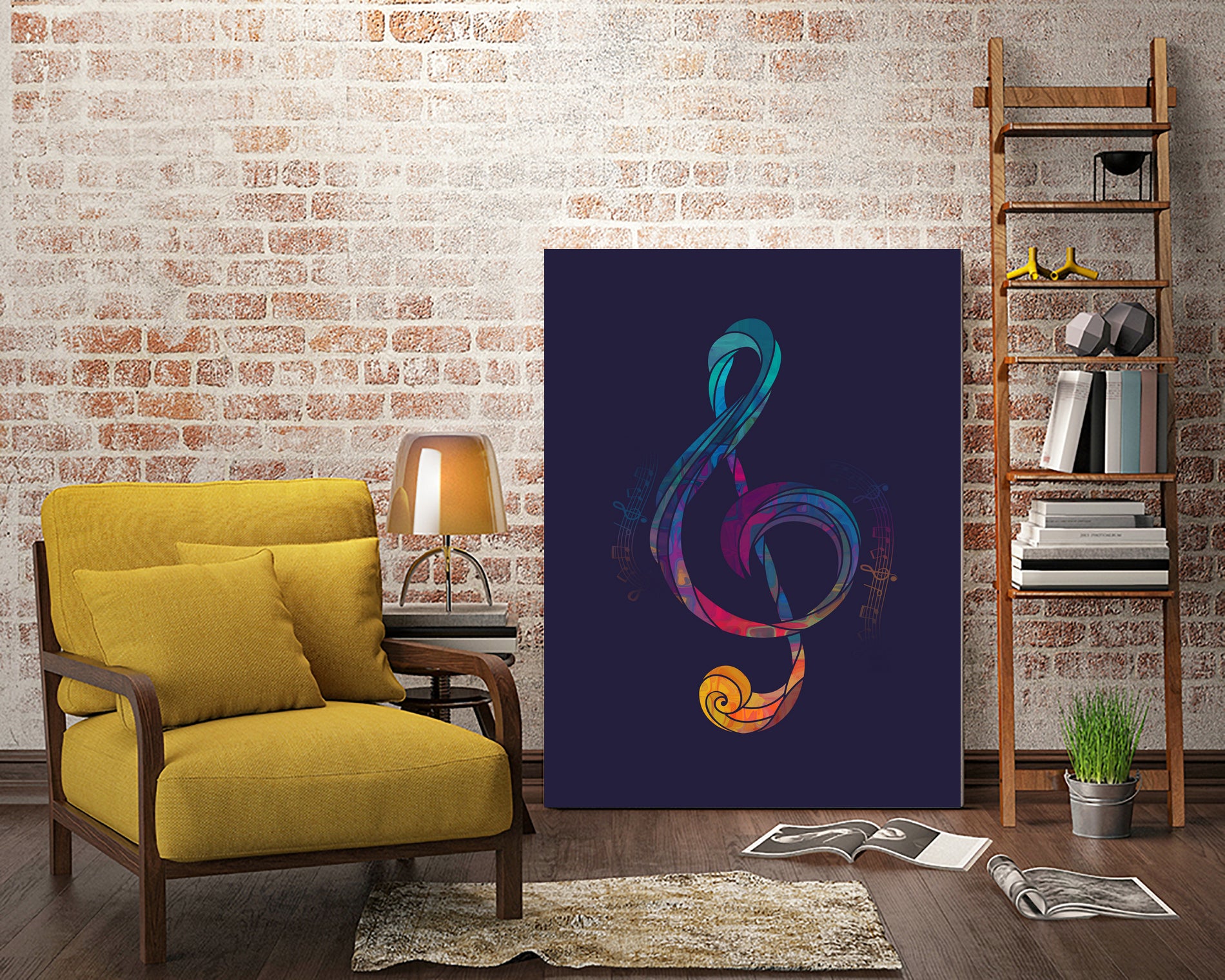 Treble Color by Leandro Jorge on GIANT ART - blue vector illustration