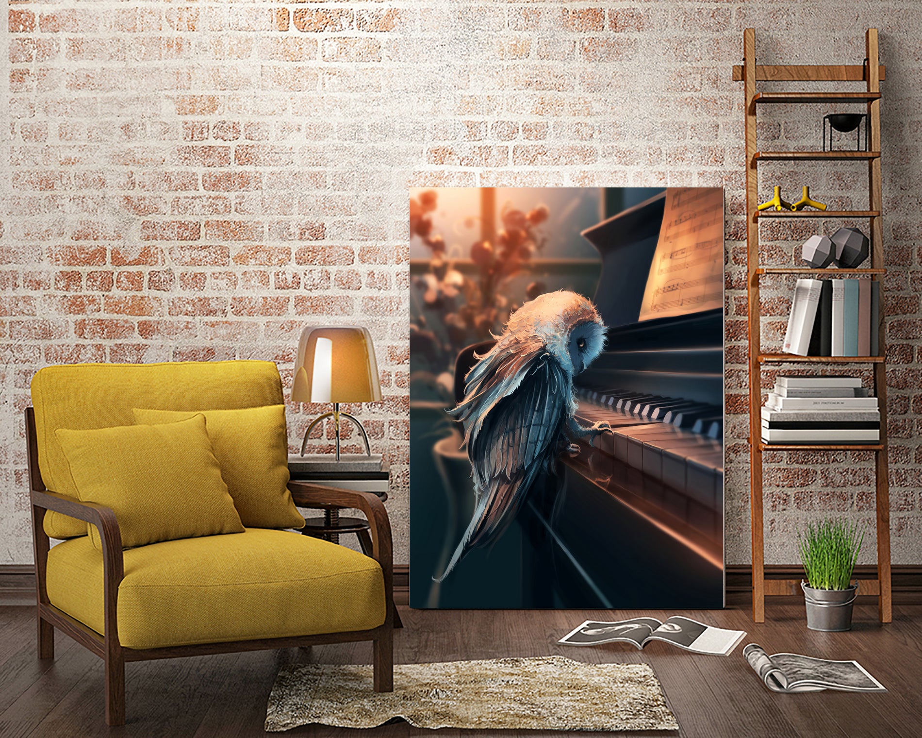 Piano Lesson by Cyril Rolando on GIANT ART - yellow digital painting