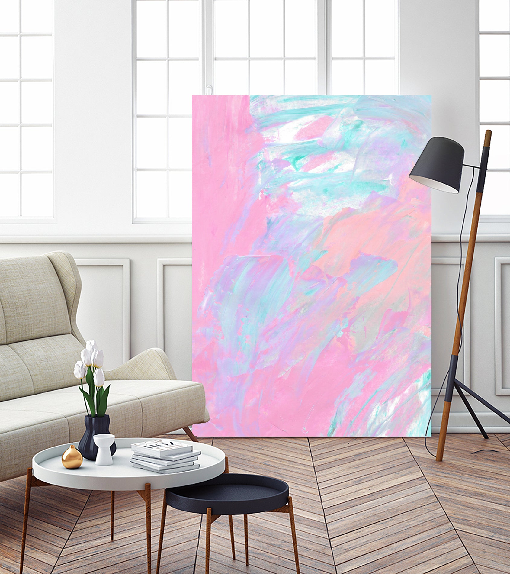 Abstract 2494 by Cecilie Karoline on GIANT ART - pink mixed media