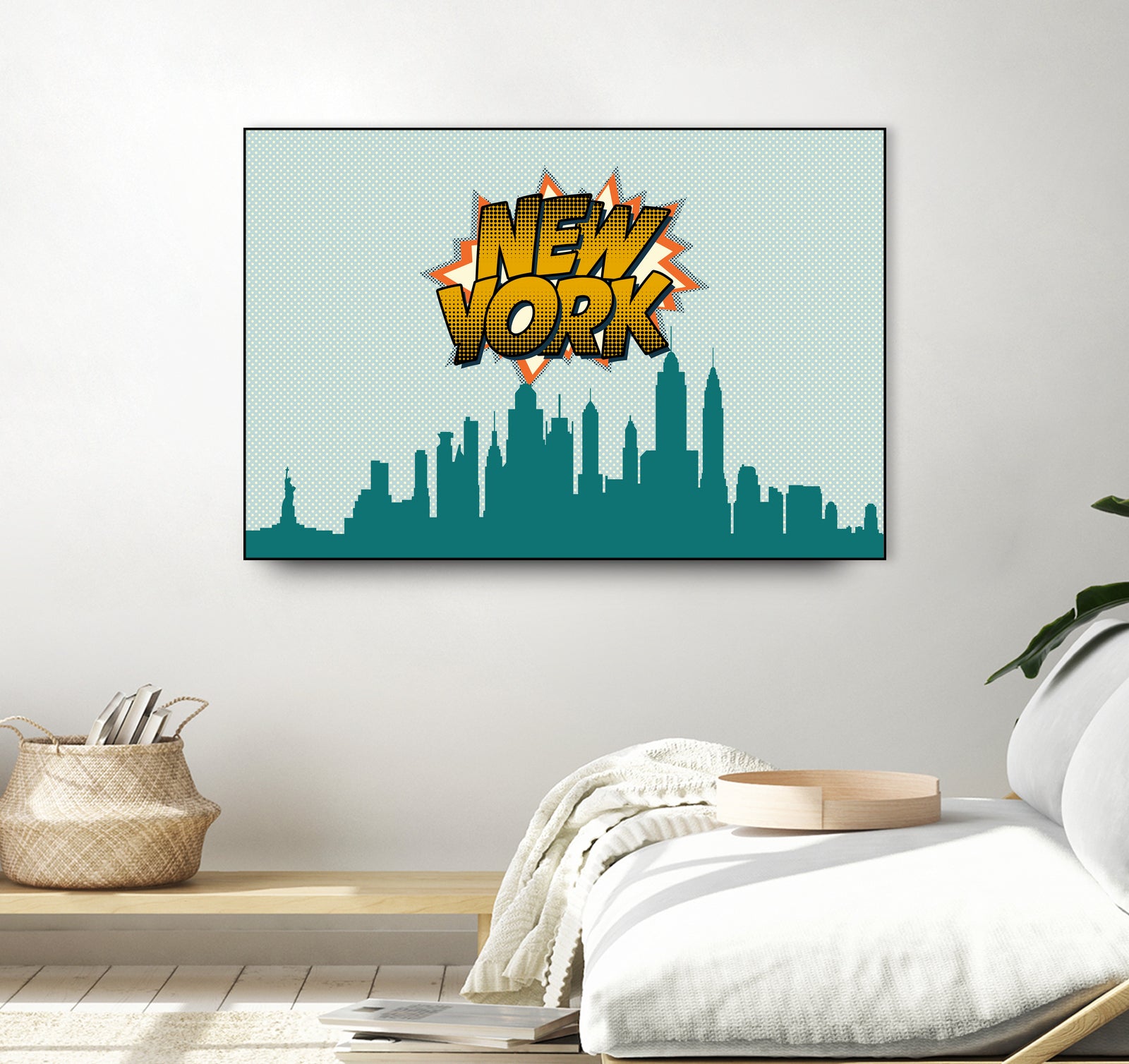 New York Pop Skyline by Octavian Mihai Mielu on GIANT ART - green digital drawing