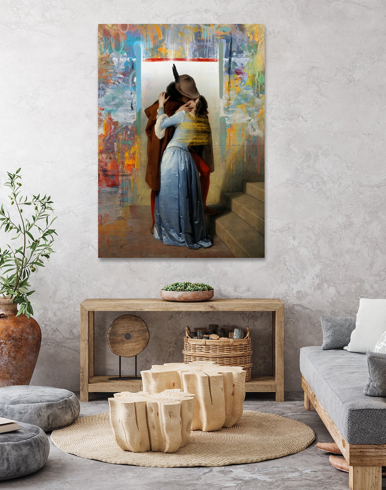 El beso by José Luis Guerrero on GIANT ART - yellow digital painting