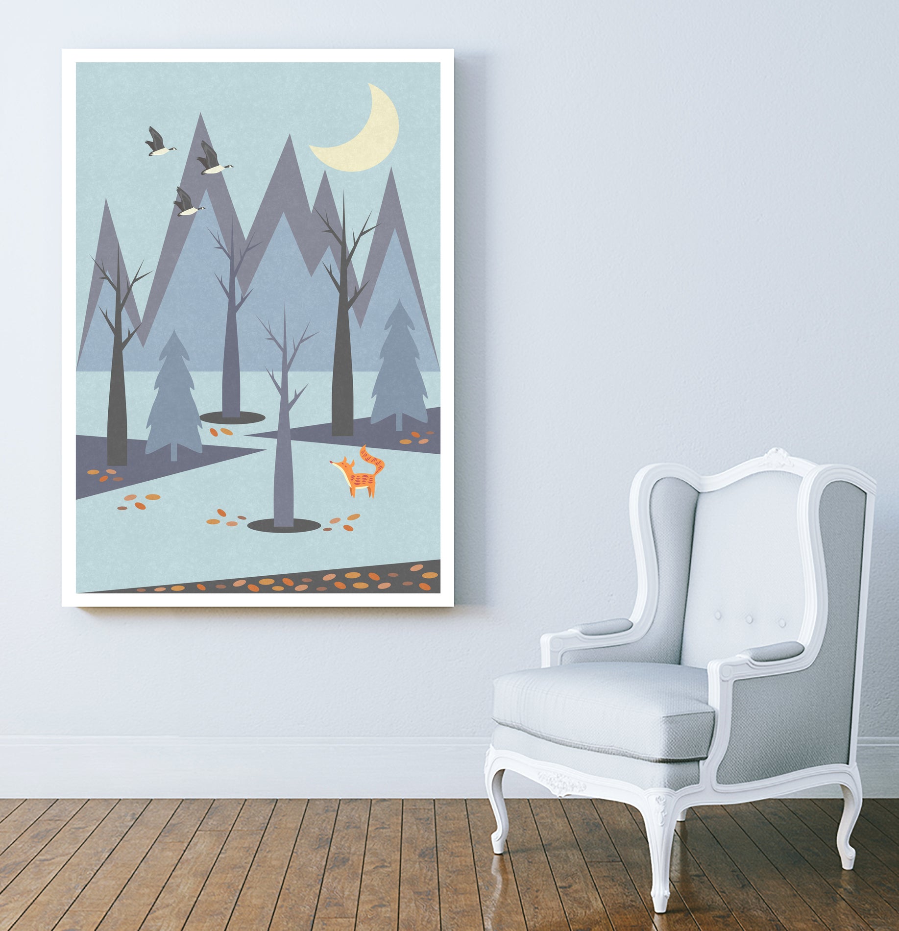 Autumn Feeling by Iveta Sermuksa on GIANT ART - blue vector illustration