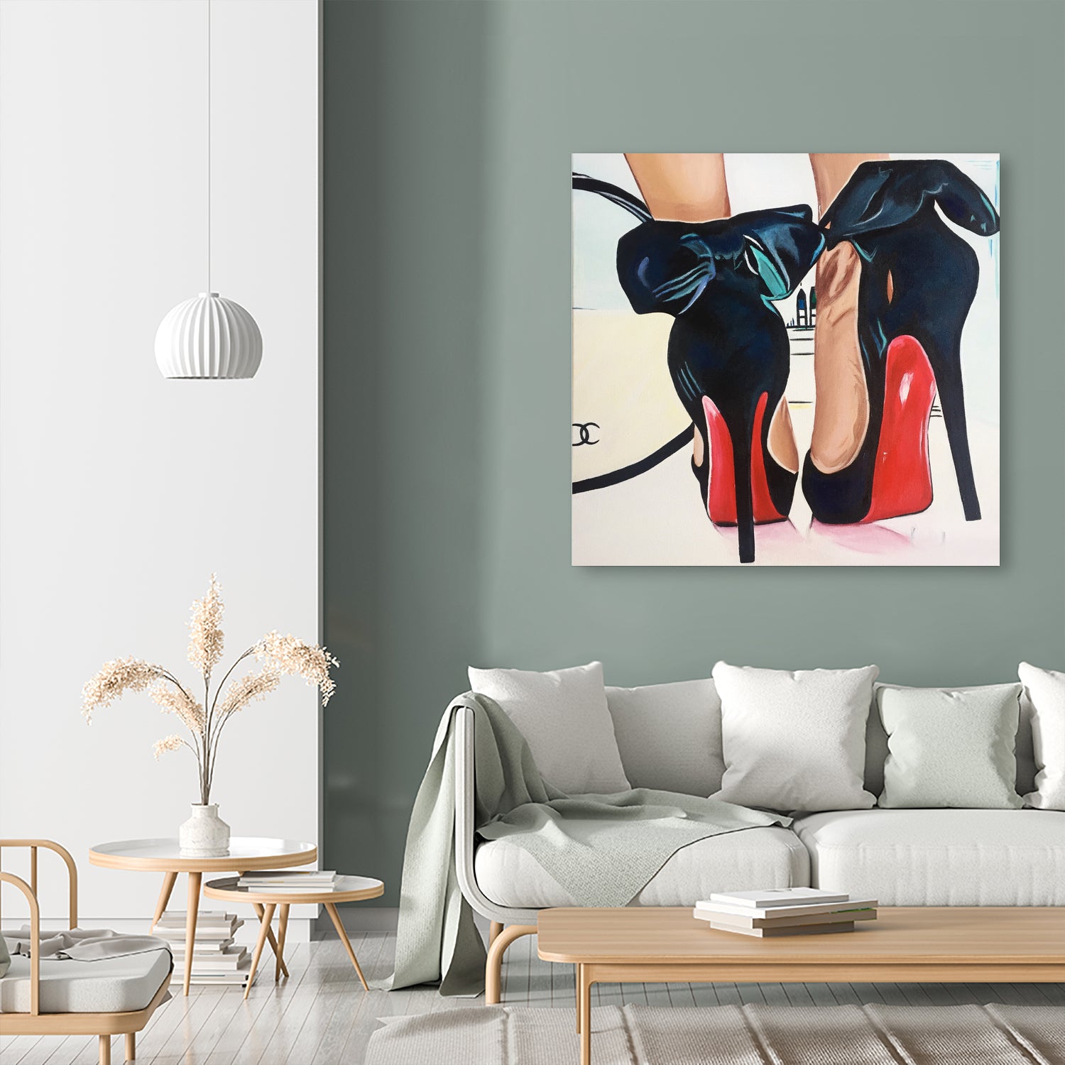 Date Night High Heels by Karim Aboud on GIANT ART - red mixed media