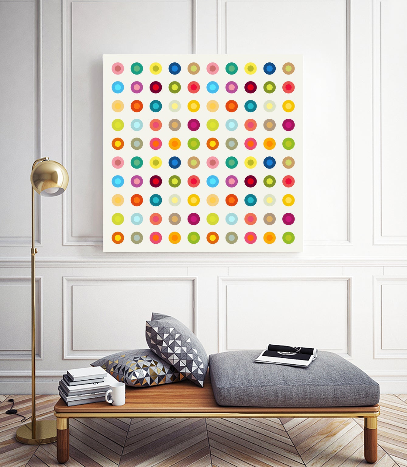Vintage and Colourful Circles by Jean-christophe Tabary on GIANT ART - yellow digital drawing