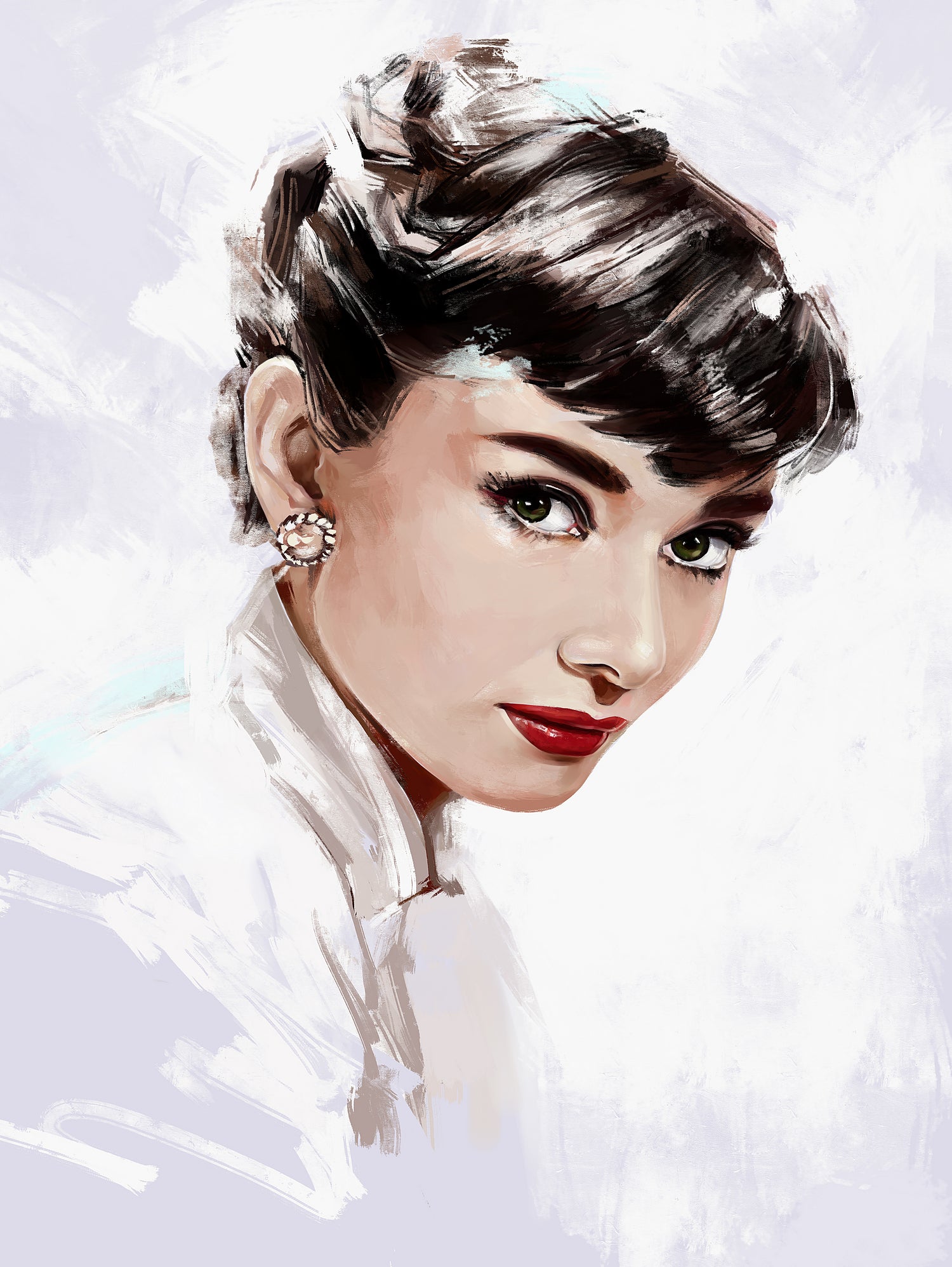 Audrey Hepburn by Dmitry Belov on GIANT ART - white digital painting