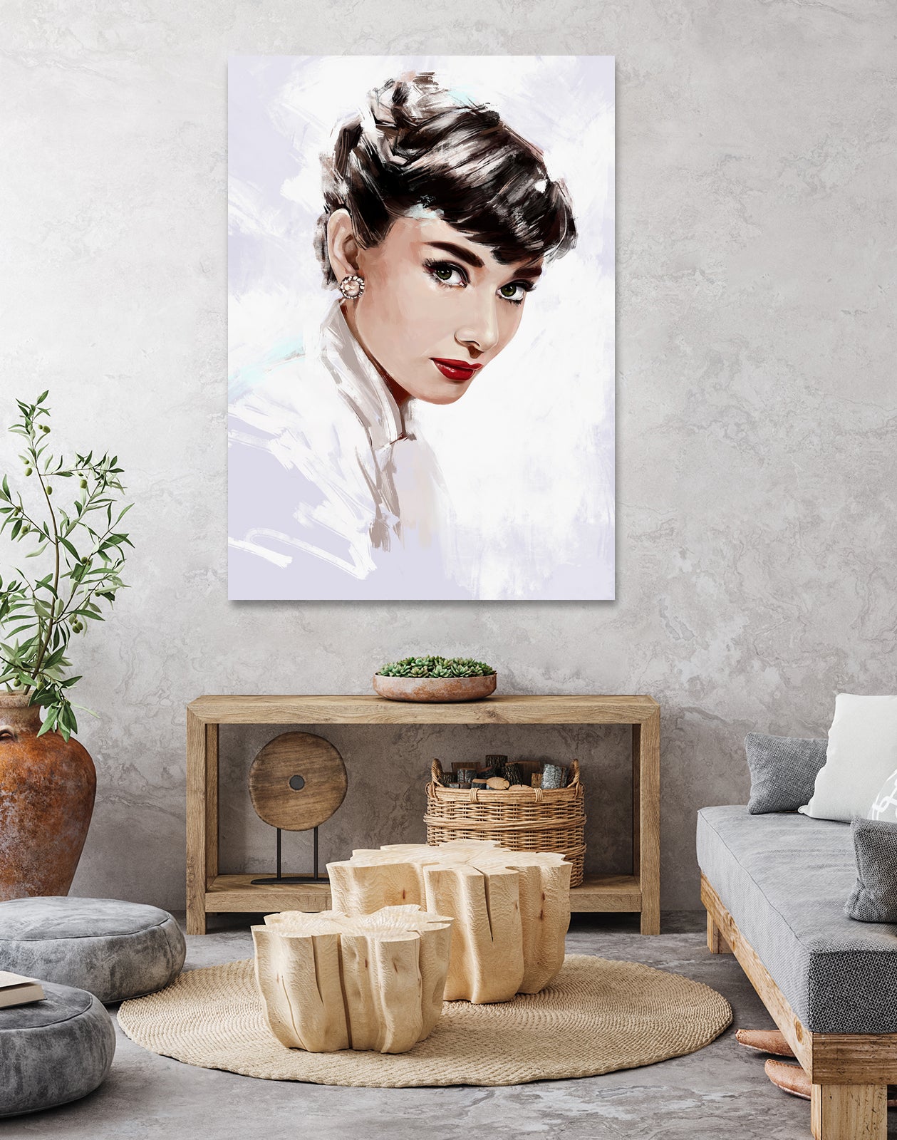 Audrey Hepburn by Dmitry Belov on GIANT ART - white digital painting
