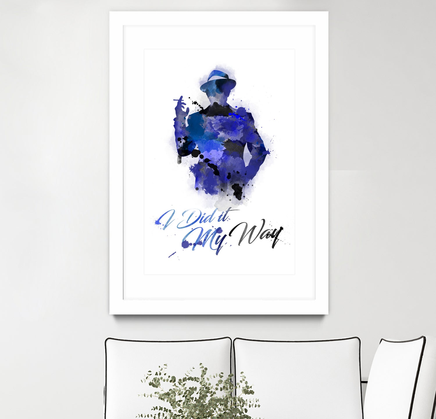 Frank Sinatra Watercolor by Anthony Melice on GIANT ART - blue digital painting