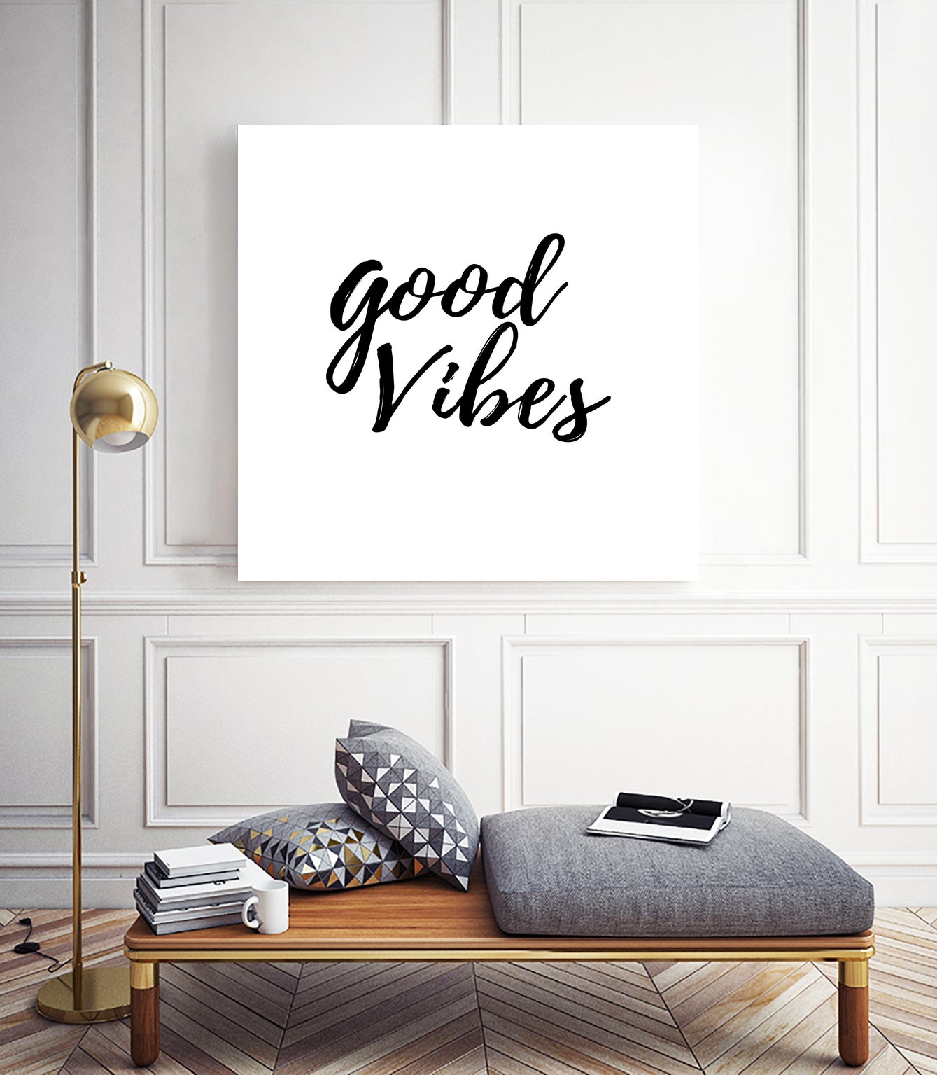 Good Vibes by Elina Koutsokera on GIANT ART - white typography