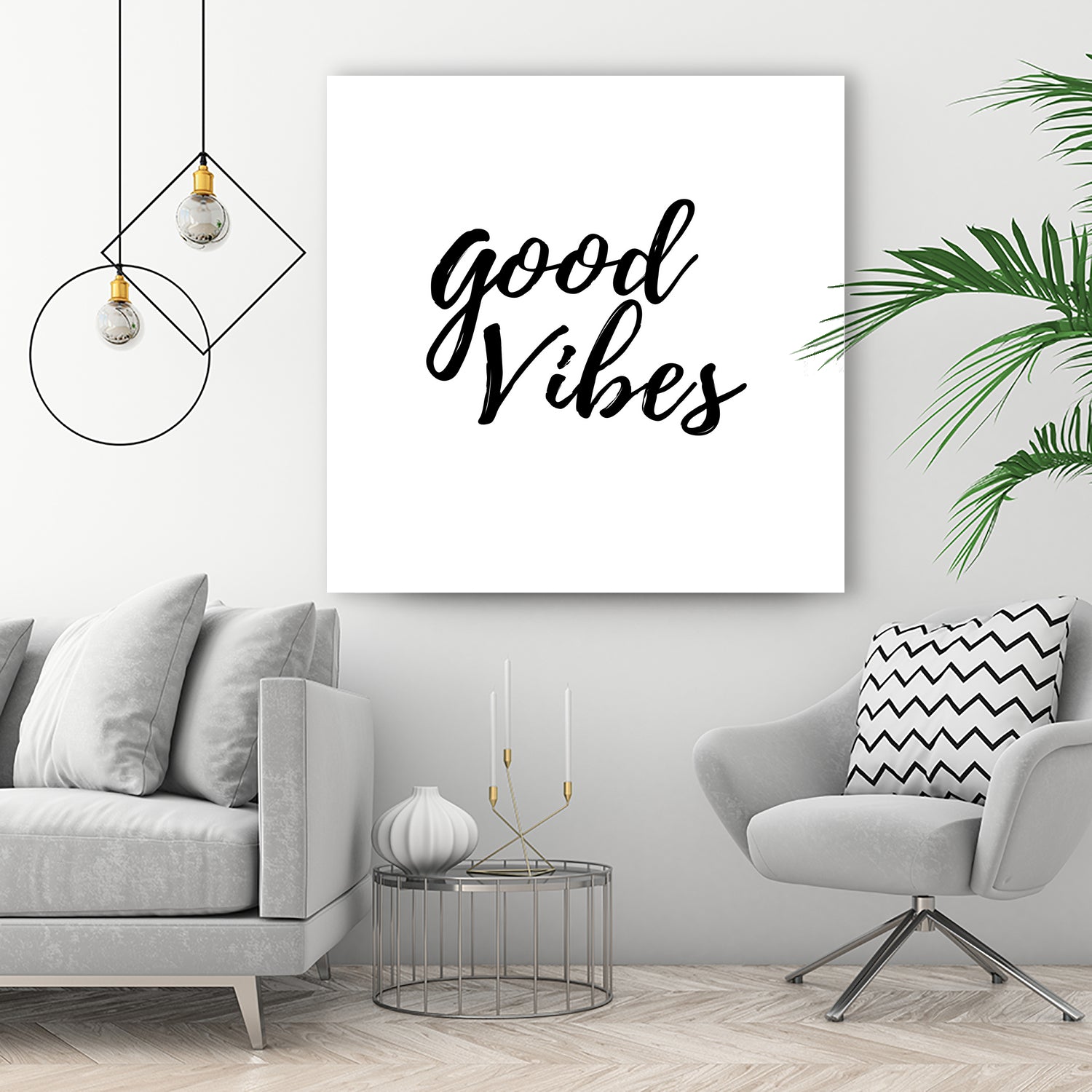 Good Vibes by Elina Koutsokera on GIANT ART - white typography