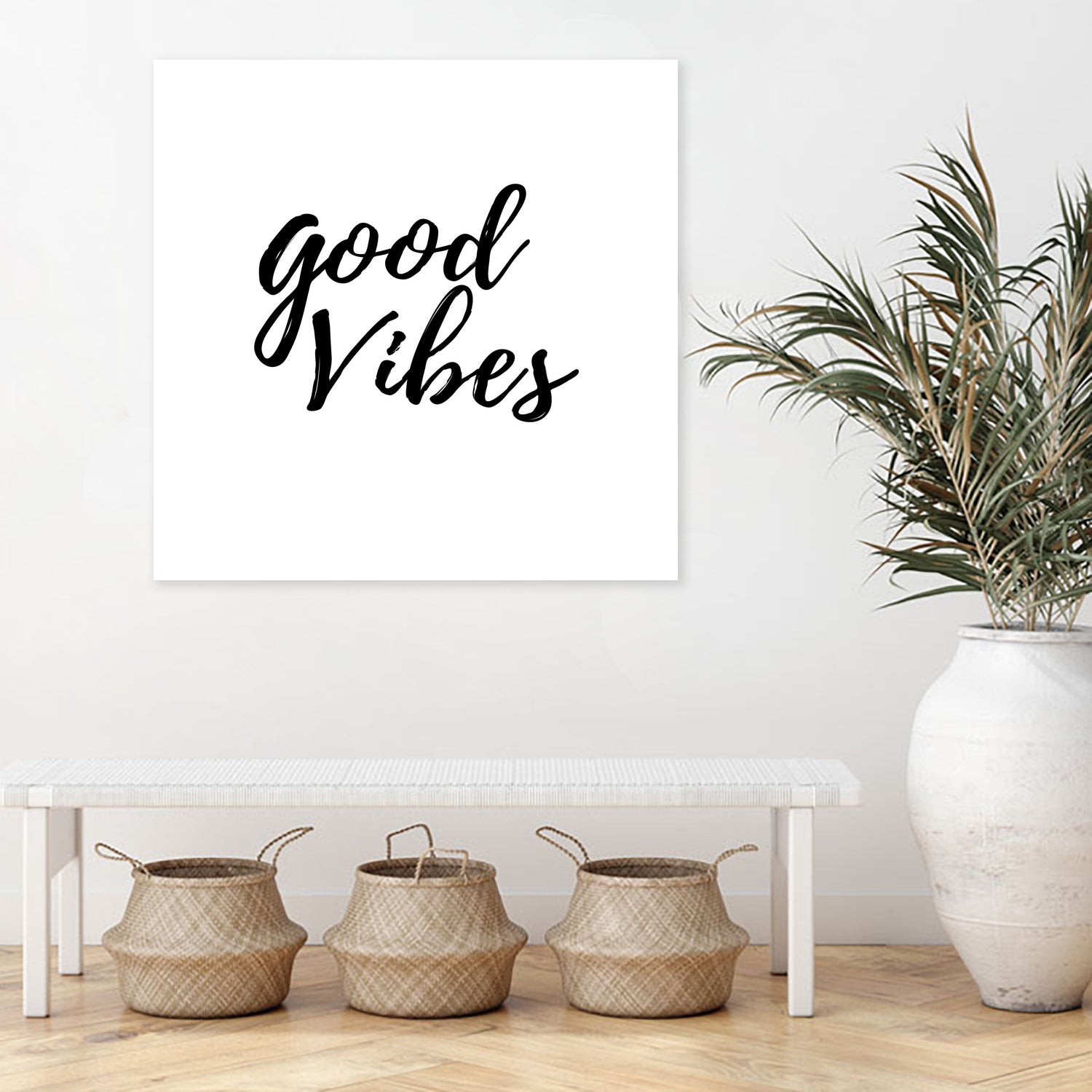 Good Vibes by Elina Koutsokera on GIANT ART - white typography