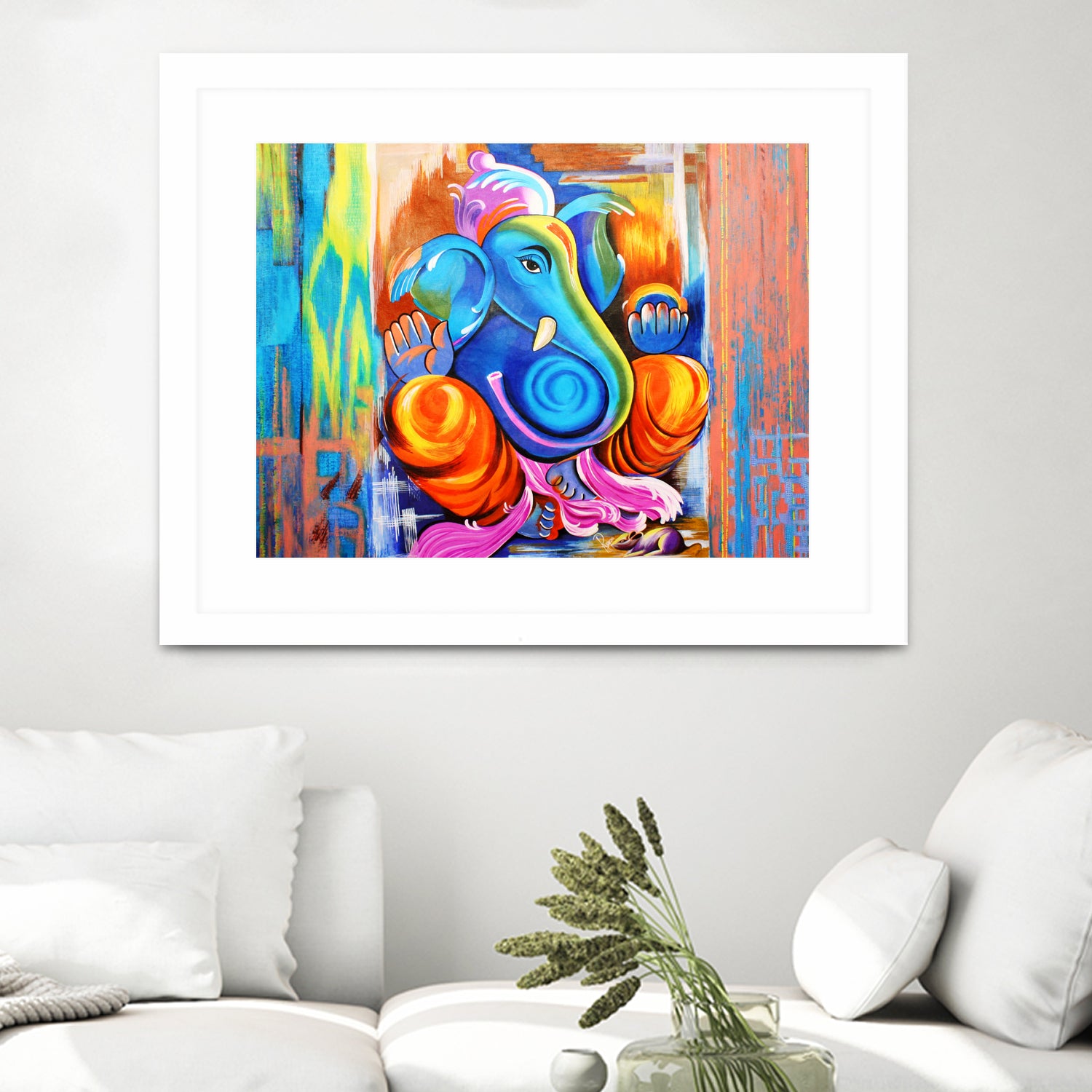Ganesh Abstract by Rupa Prakash on GIANT ART - blue 3d art