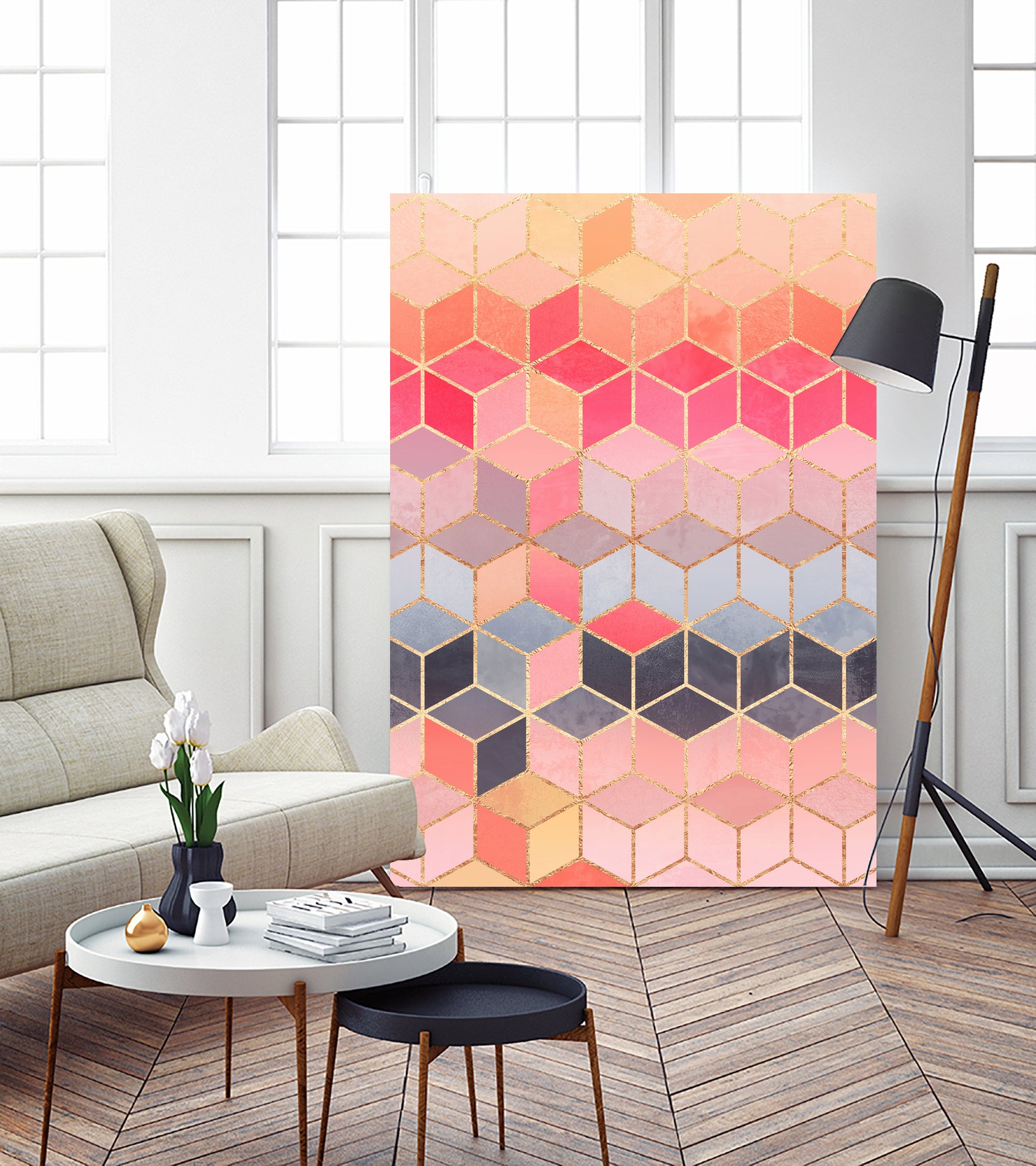Happy Cubes by Elisabeth Fredriksson on GIANT ART - pink digital drawing