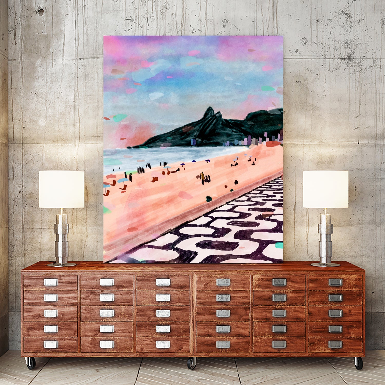 Rio Watercolors - Ipanema by Felipe Navega on GIANT ART - blue digital painting