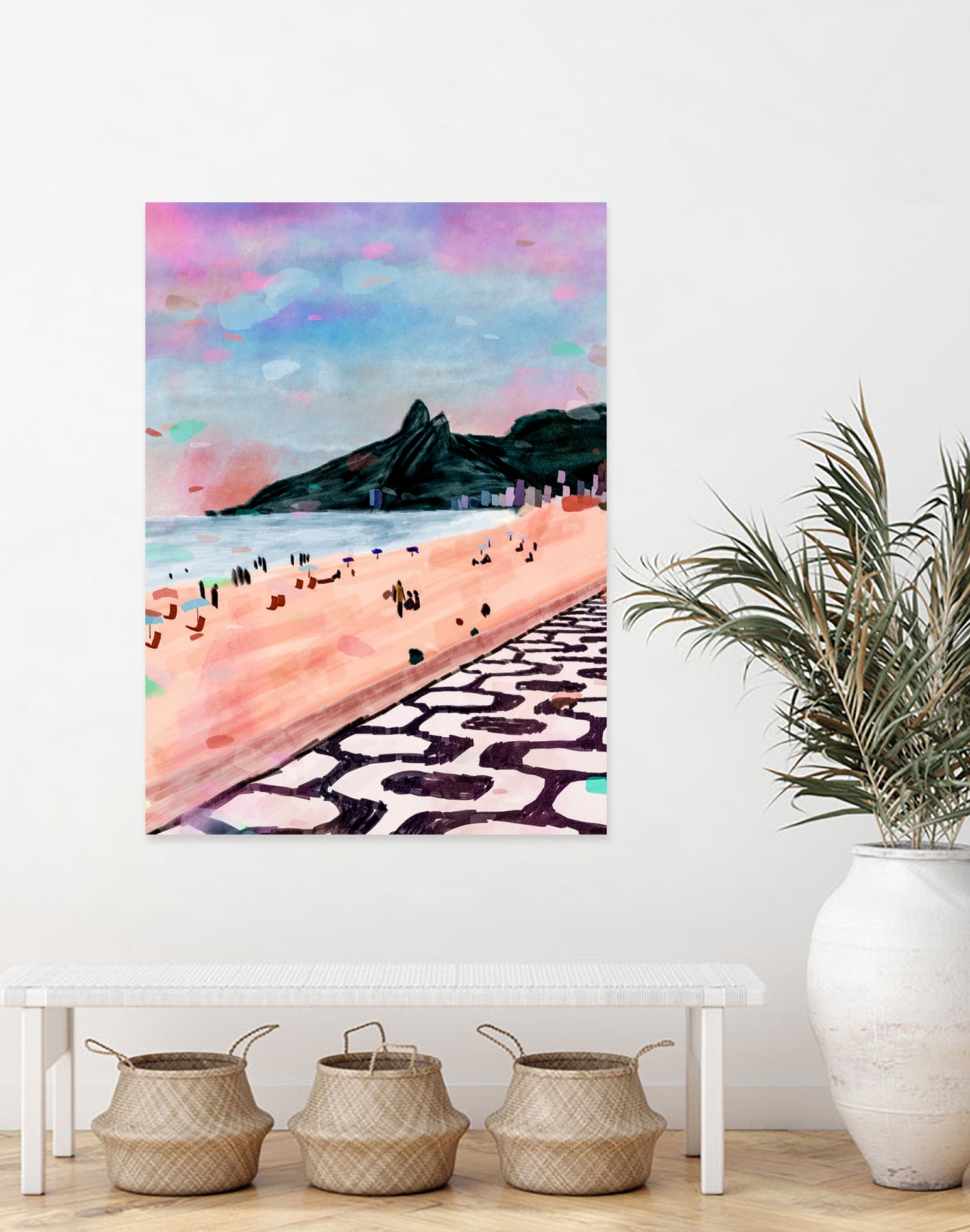 Rio Watercolors - Ipanema by Felipe Navega on GIANT ART - blue digital painting