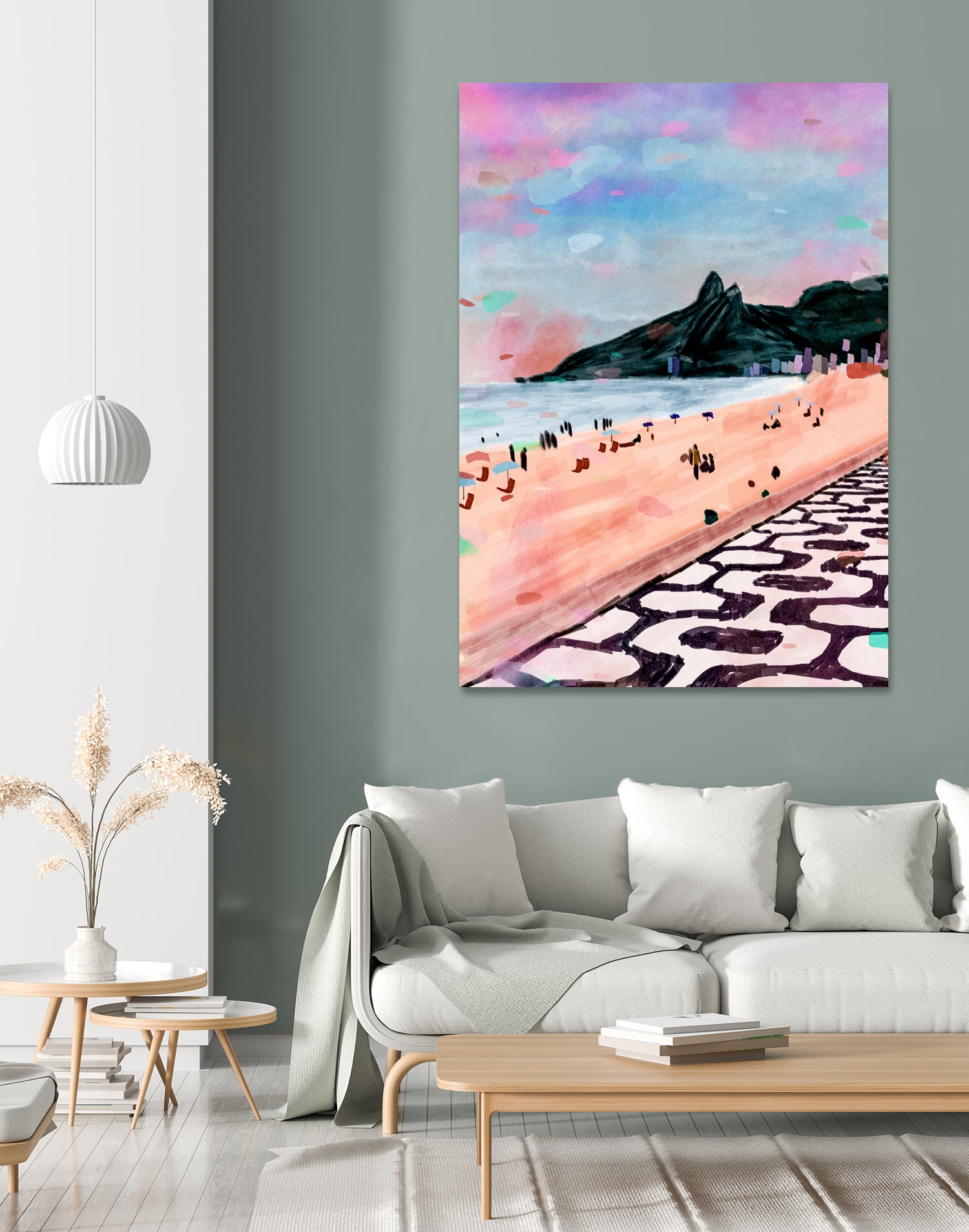 Rio Watercolors - Ipanema by Felipe Navega on GIANT ART - blue digital painting