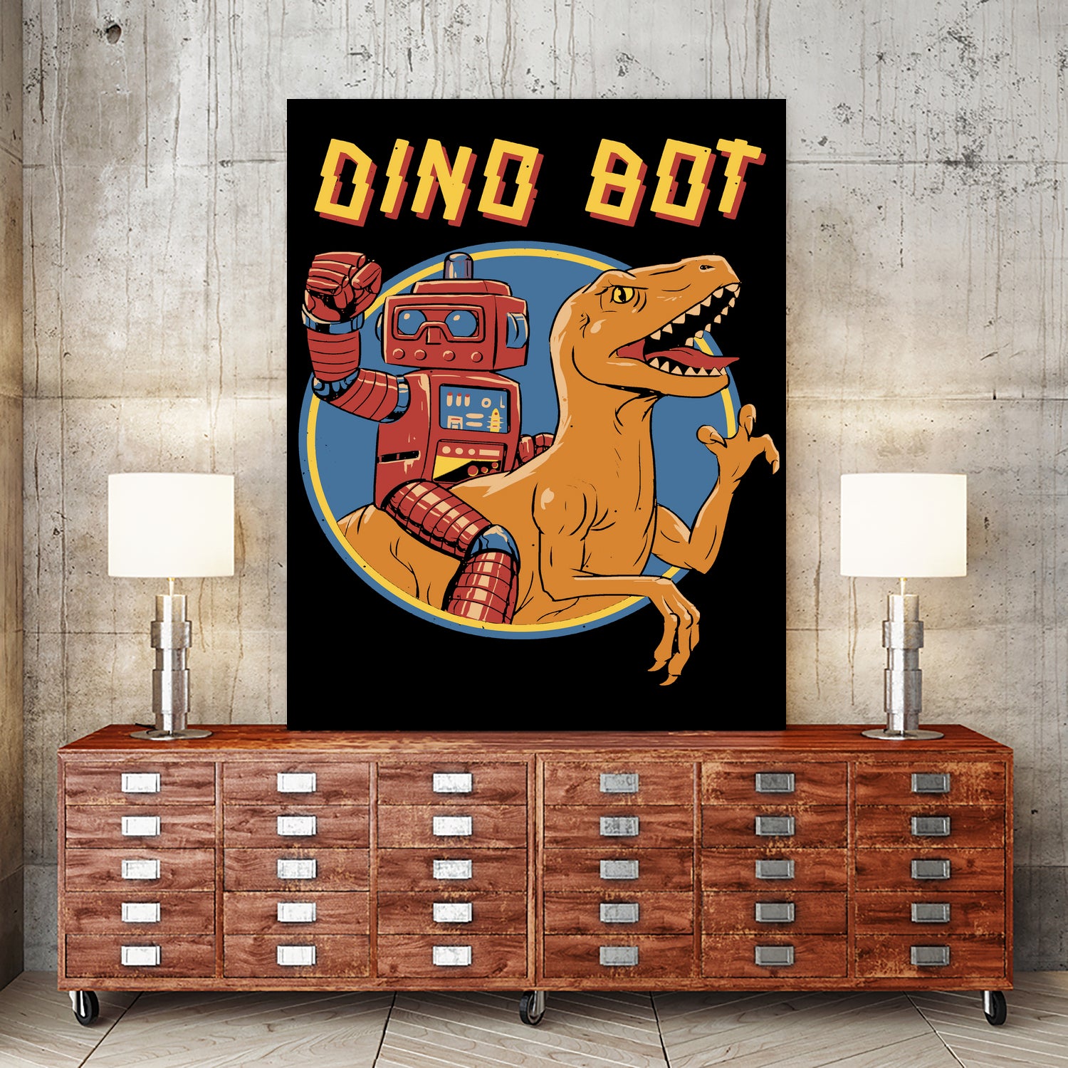 Dino Bot by Vincent Trinidad on GIANT ART - black digital painting