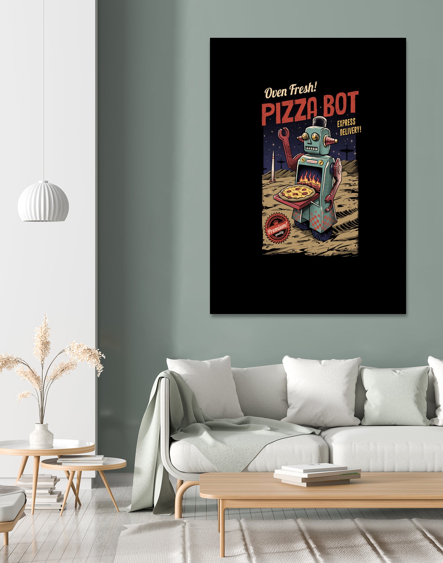 Pizza Bot by Vincent Trinidad on GIANT ART - black digital painting