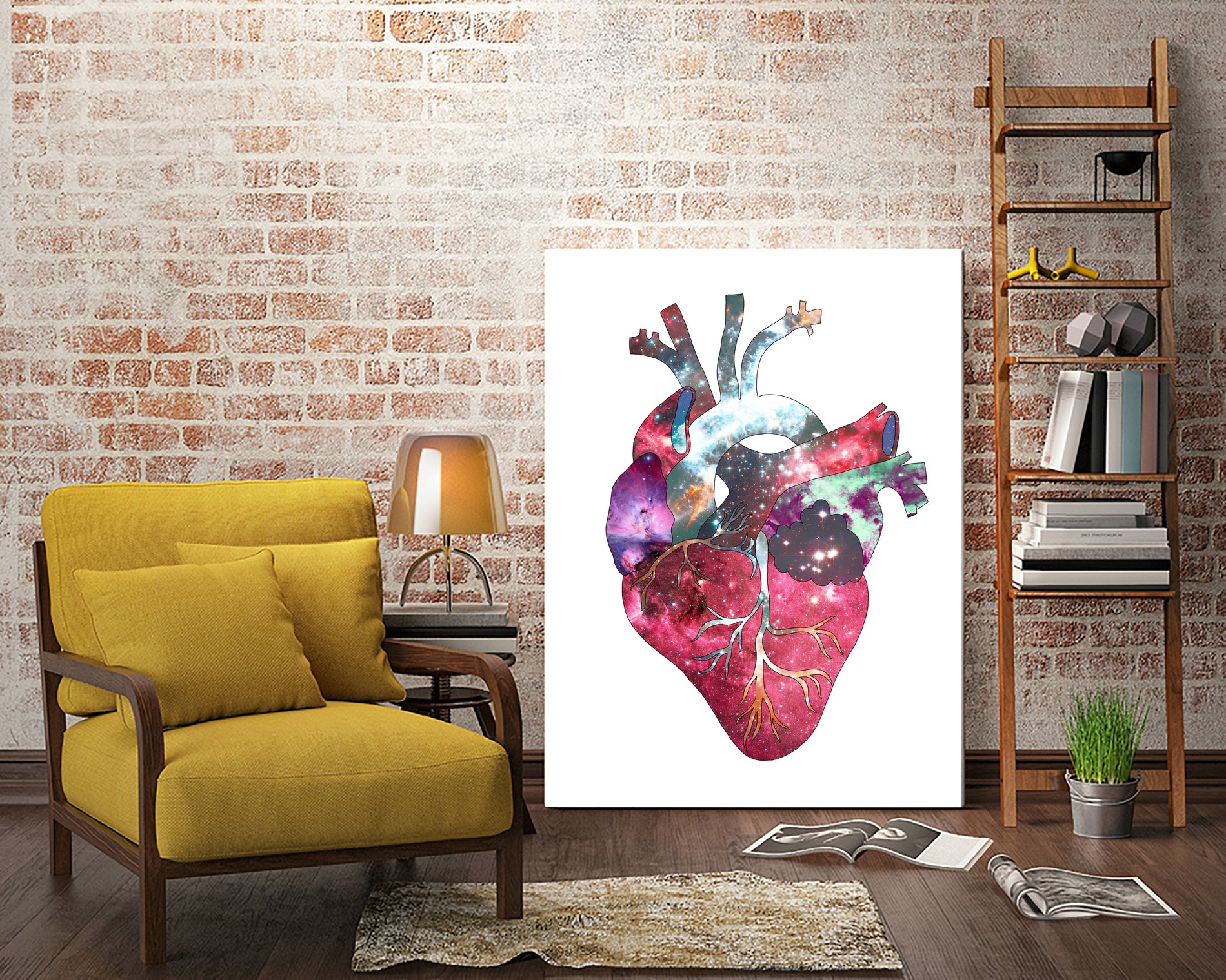 Superstar Heart by Bianca Green on GIANT ART - fuchsia mixed media