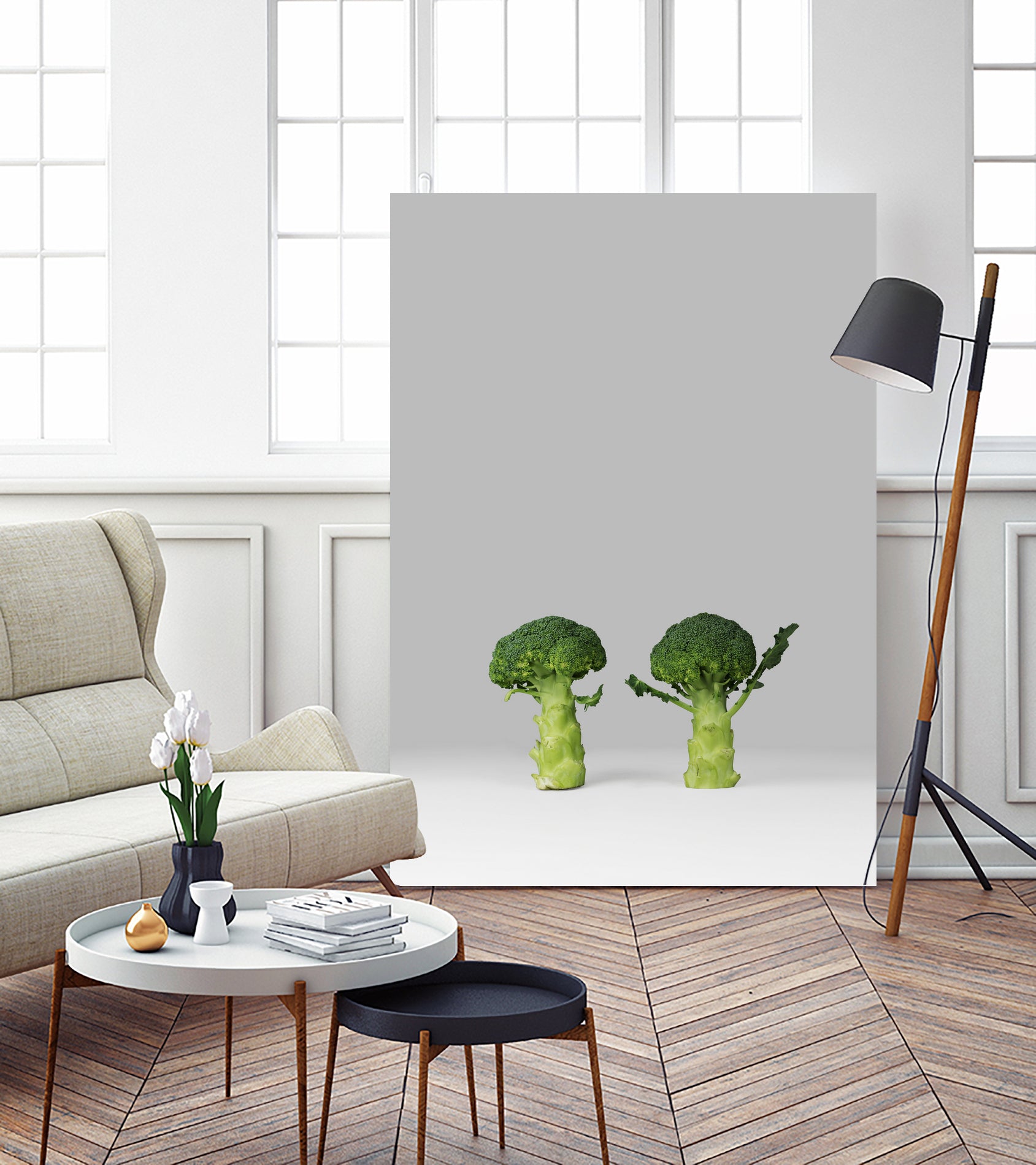 Arguing Broccolis by Anders Wasser on GIANT ART - gray photo illustration