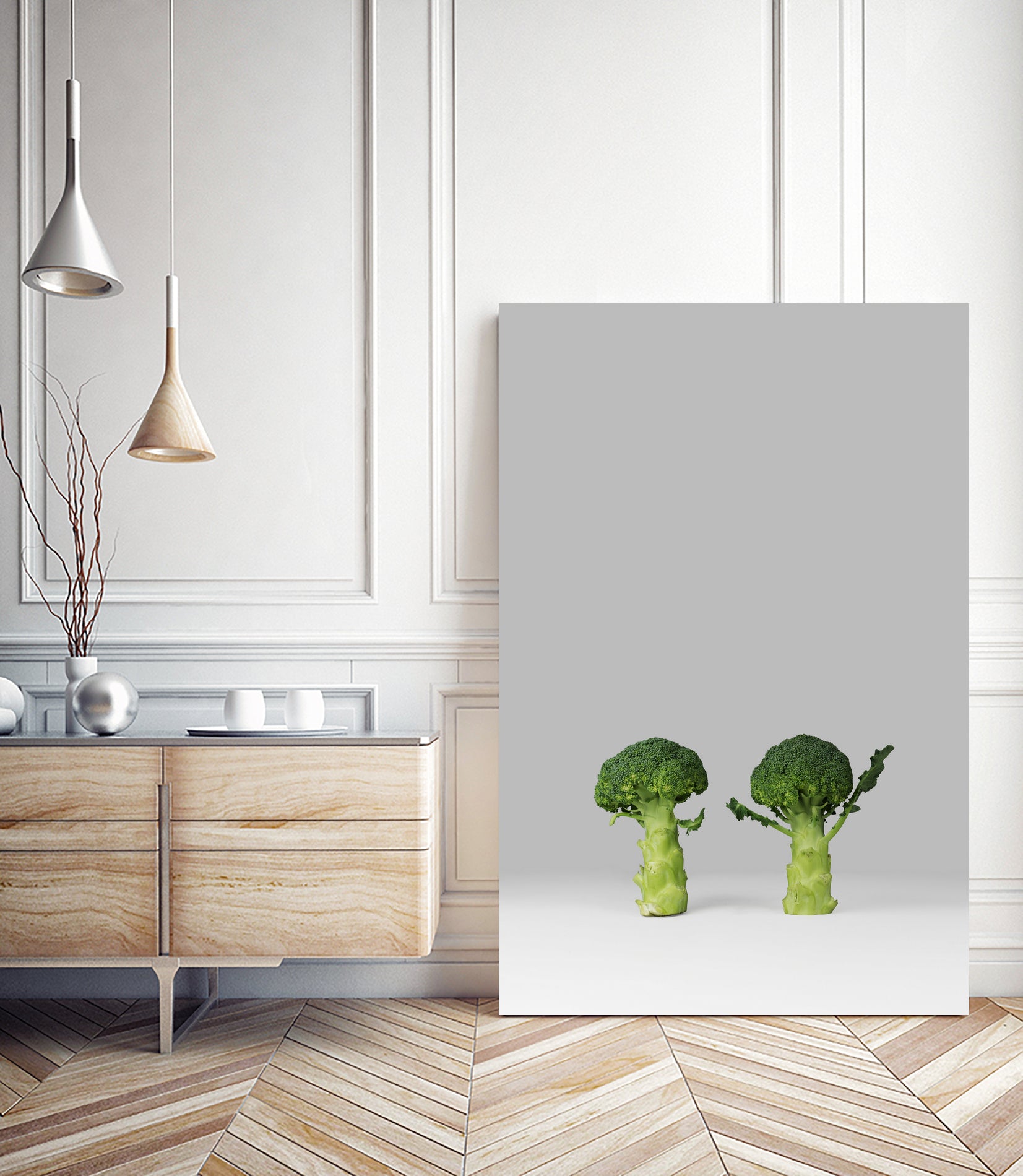 Arguing Broccolis by Anders Wasser on GIANT ART - gray photo illustration