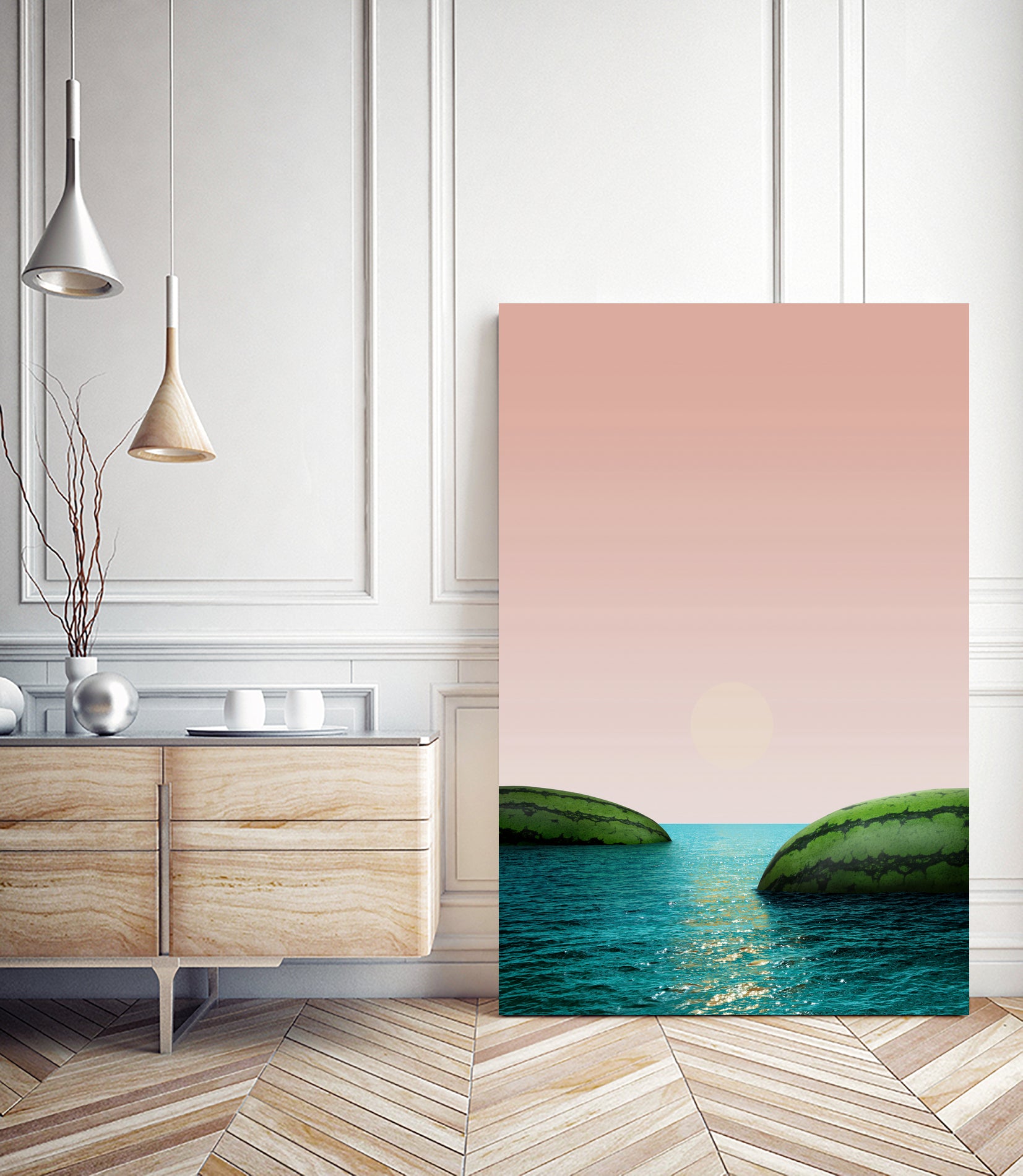 Melon Shore by Anders Wasser on GIANT ART - pink photo illustration