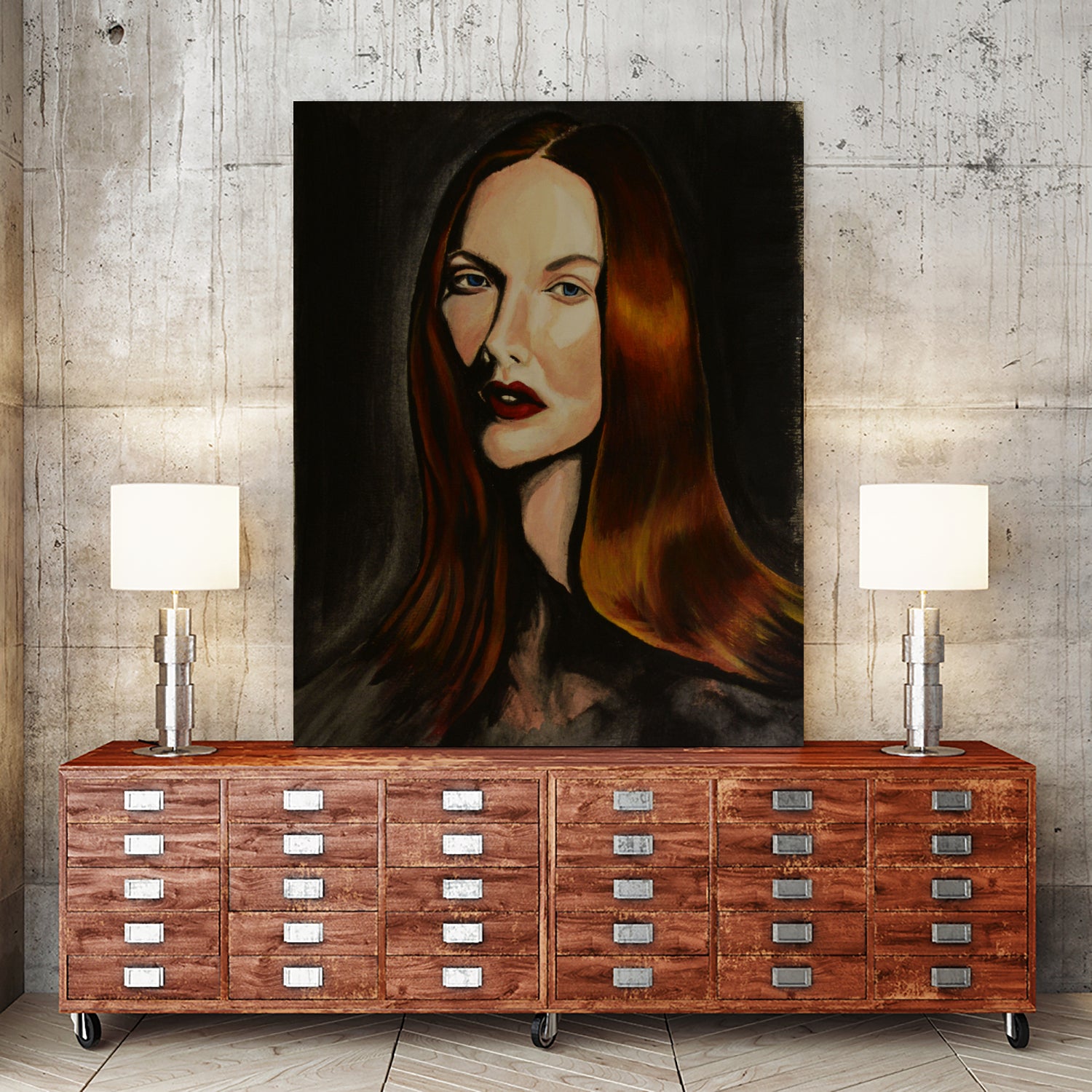 redhead woman by MENG LU on GIANT ART - red digital painting