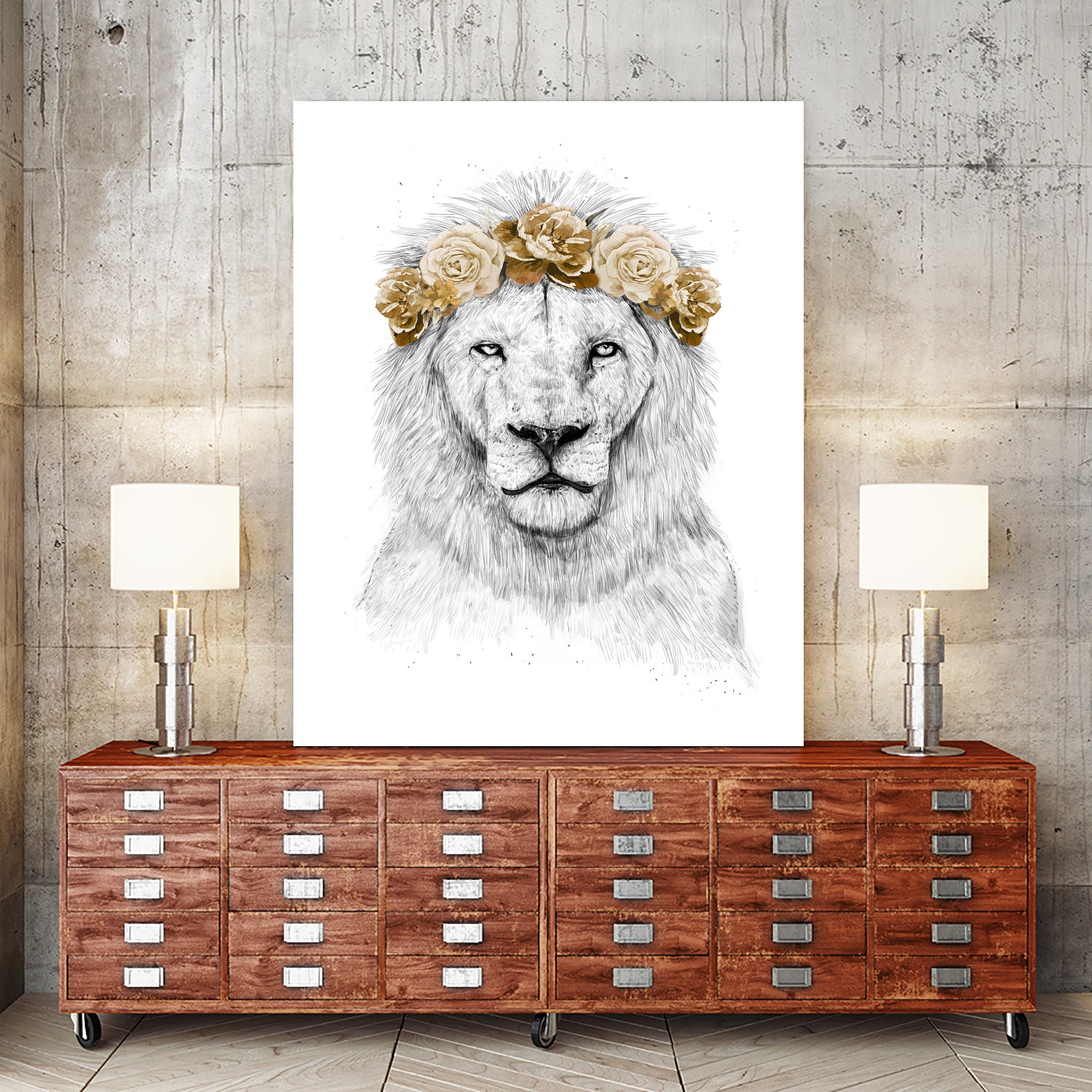 Festival lion (color version) by Solti Balázs on GIANT ART - white digital drawing