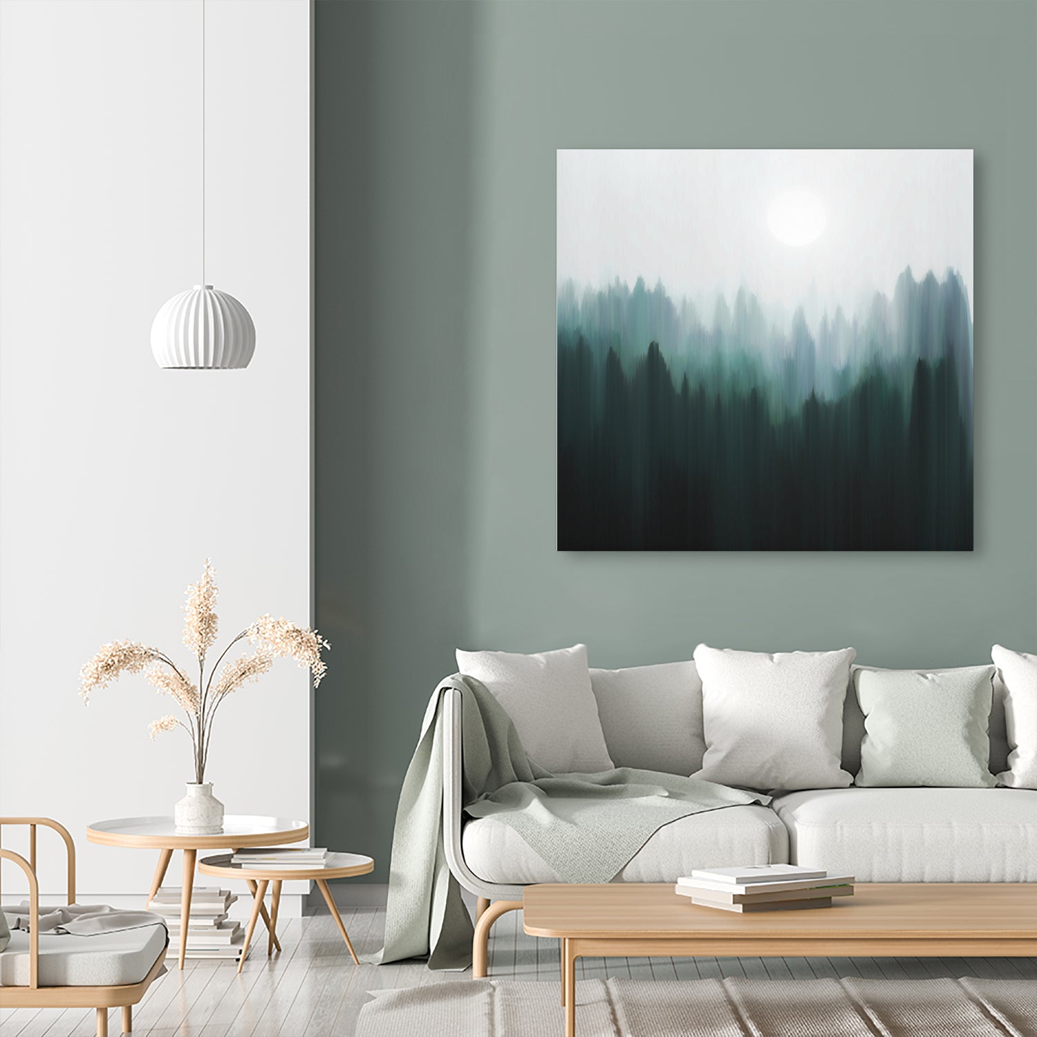 Autumn Fog | Green Edition by Robin Willems on GIANT ART - green digital painting