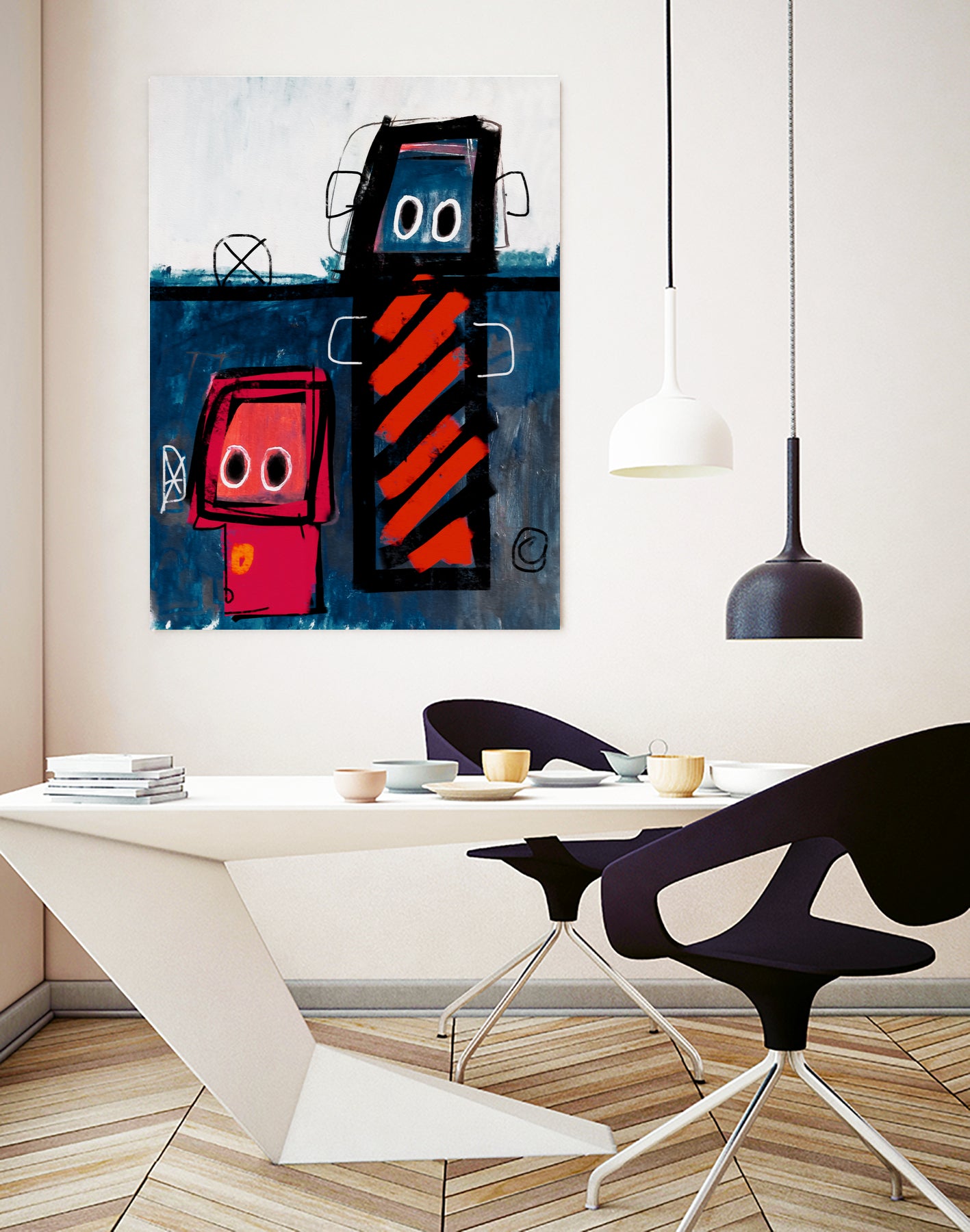 Friends by Daniel Malta on GIANT ART - blue digital painting