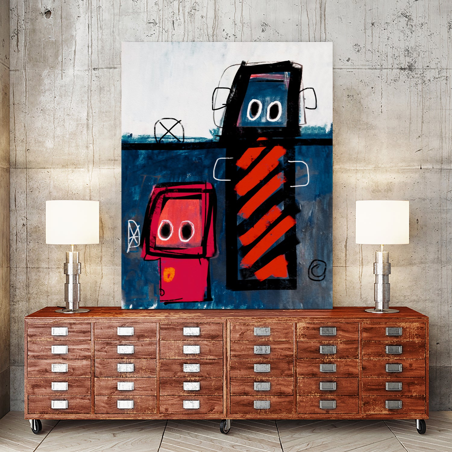 Friends by Daniel Malta on GIANT ART - blue digital painting