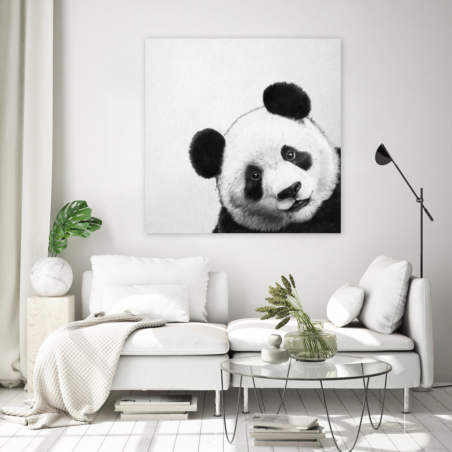 Peekaboo Panda by Laura Graves on GIANT ART - black digital painting