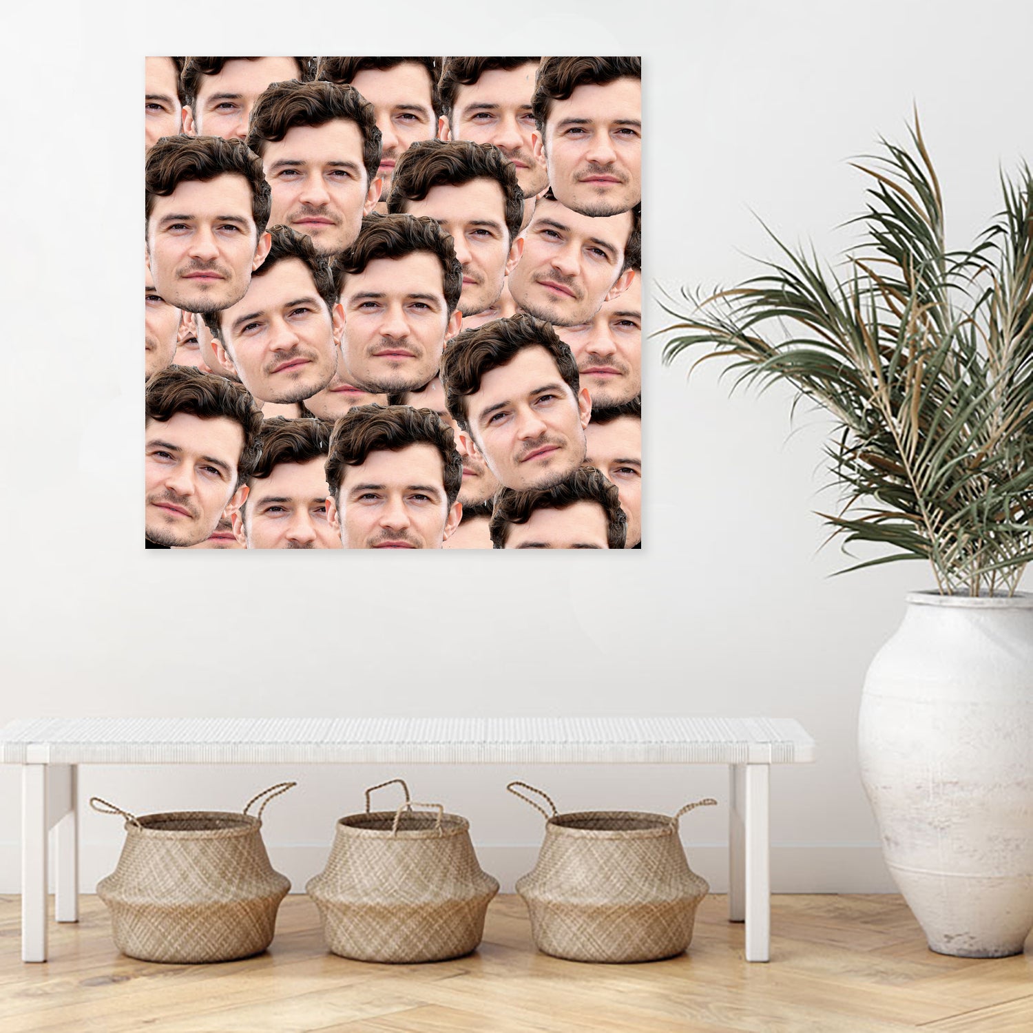 ALL OVER Orlando Bloom Funny Design Star Celebryty by Damian Augustyniak on GIANT ART - yellow mixed media