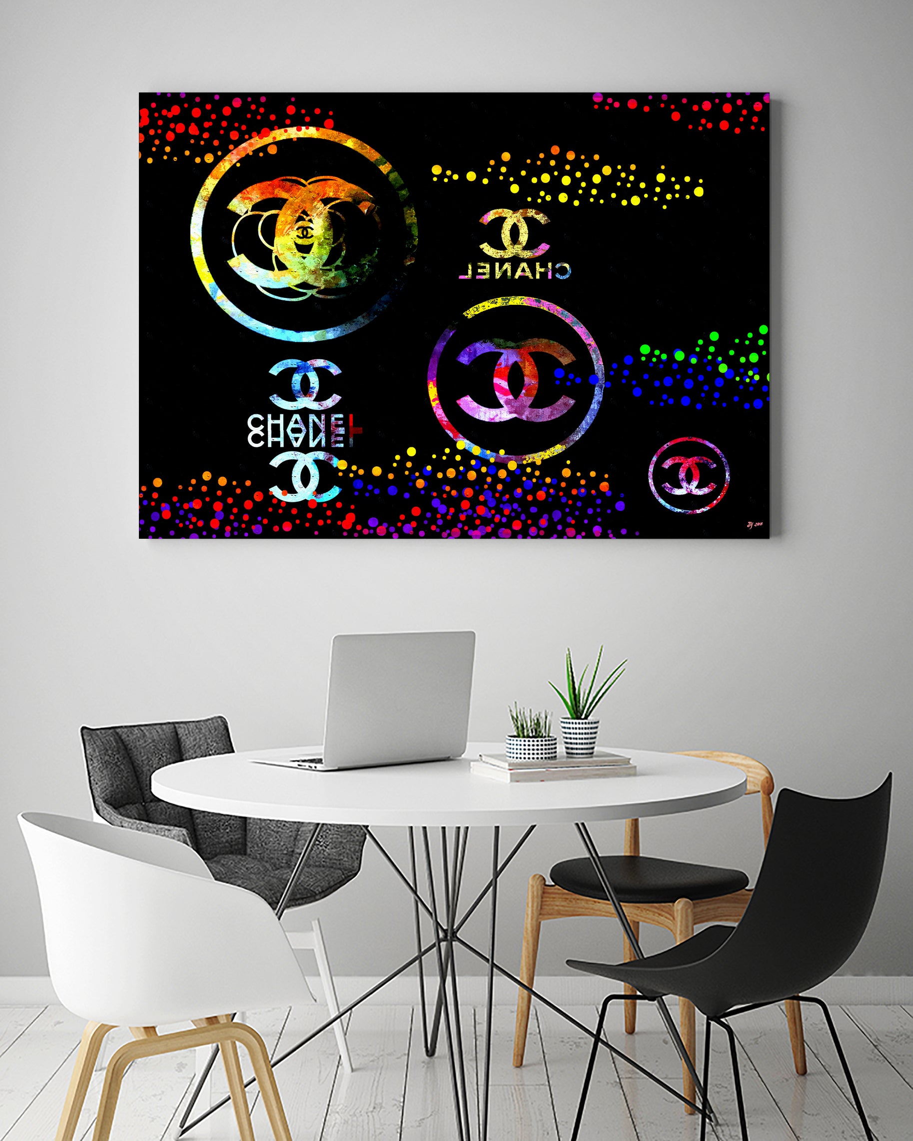 Chanel Spots by Daniel Janda on GIANT ART - black mixed media