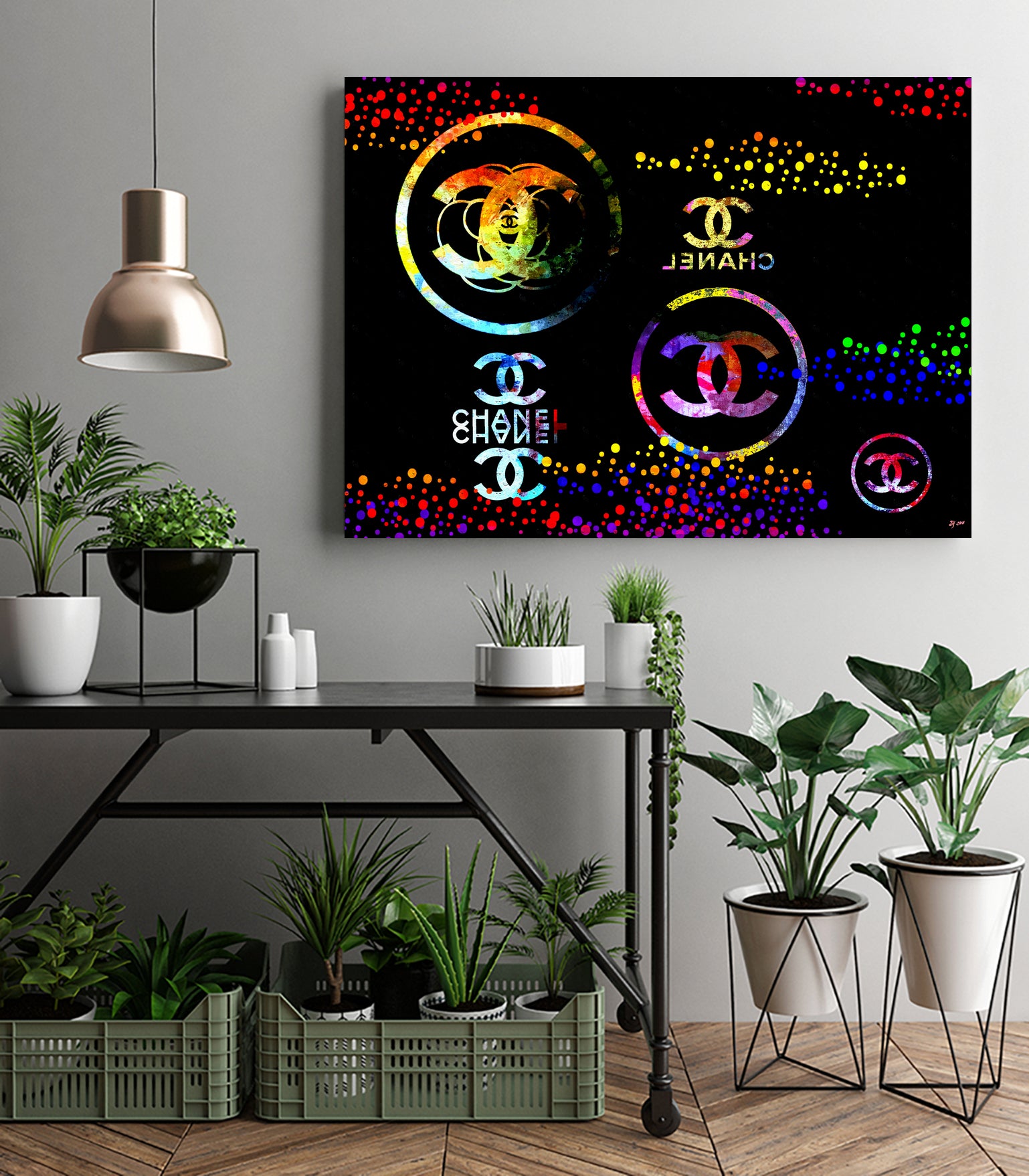 Chanel Spots by Daniel Janda on GIANT ART - black mixed media