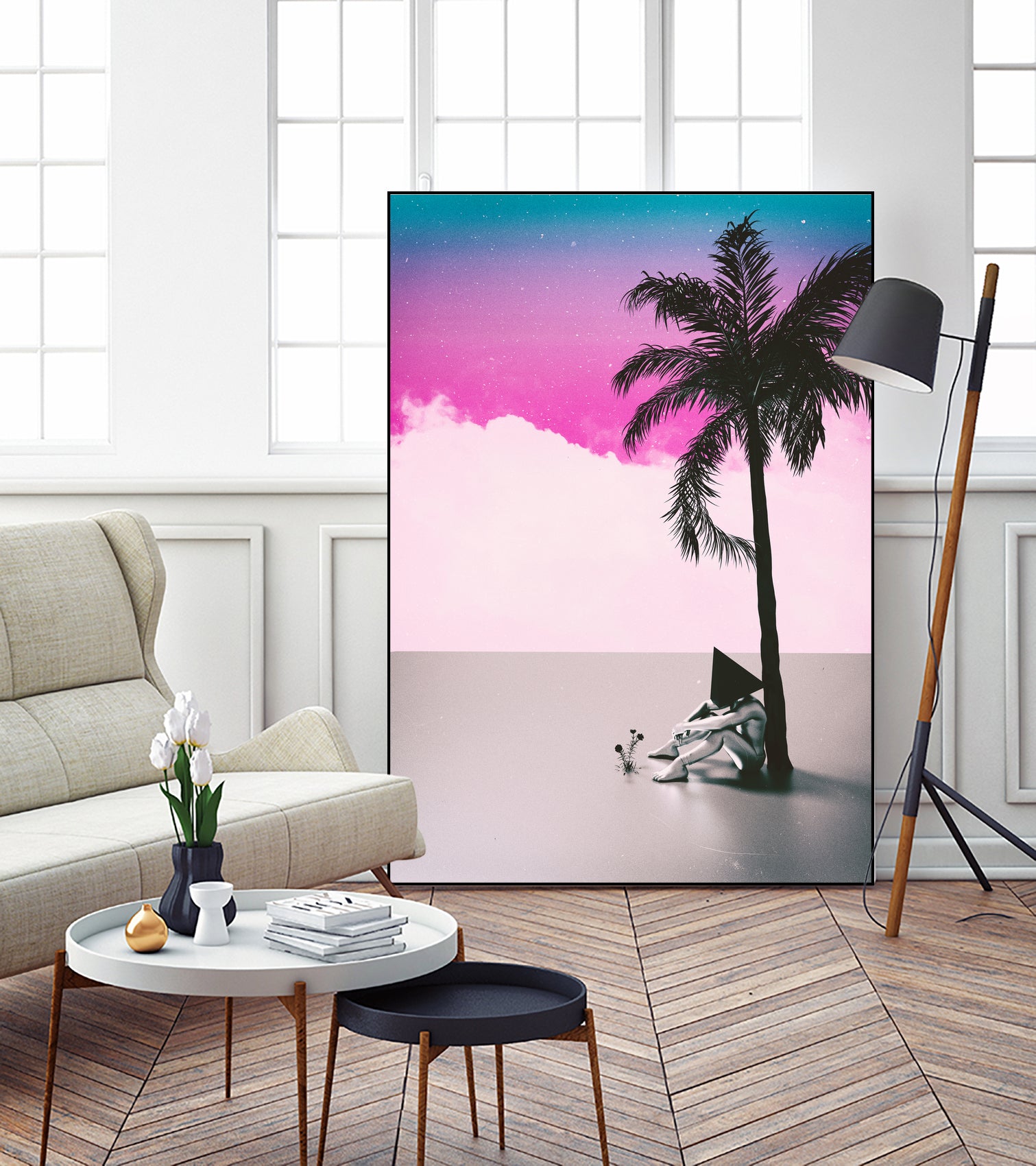 PALM TREE 18 by Adam Priester on GIANT ART - pink 3d art