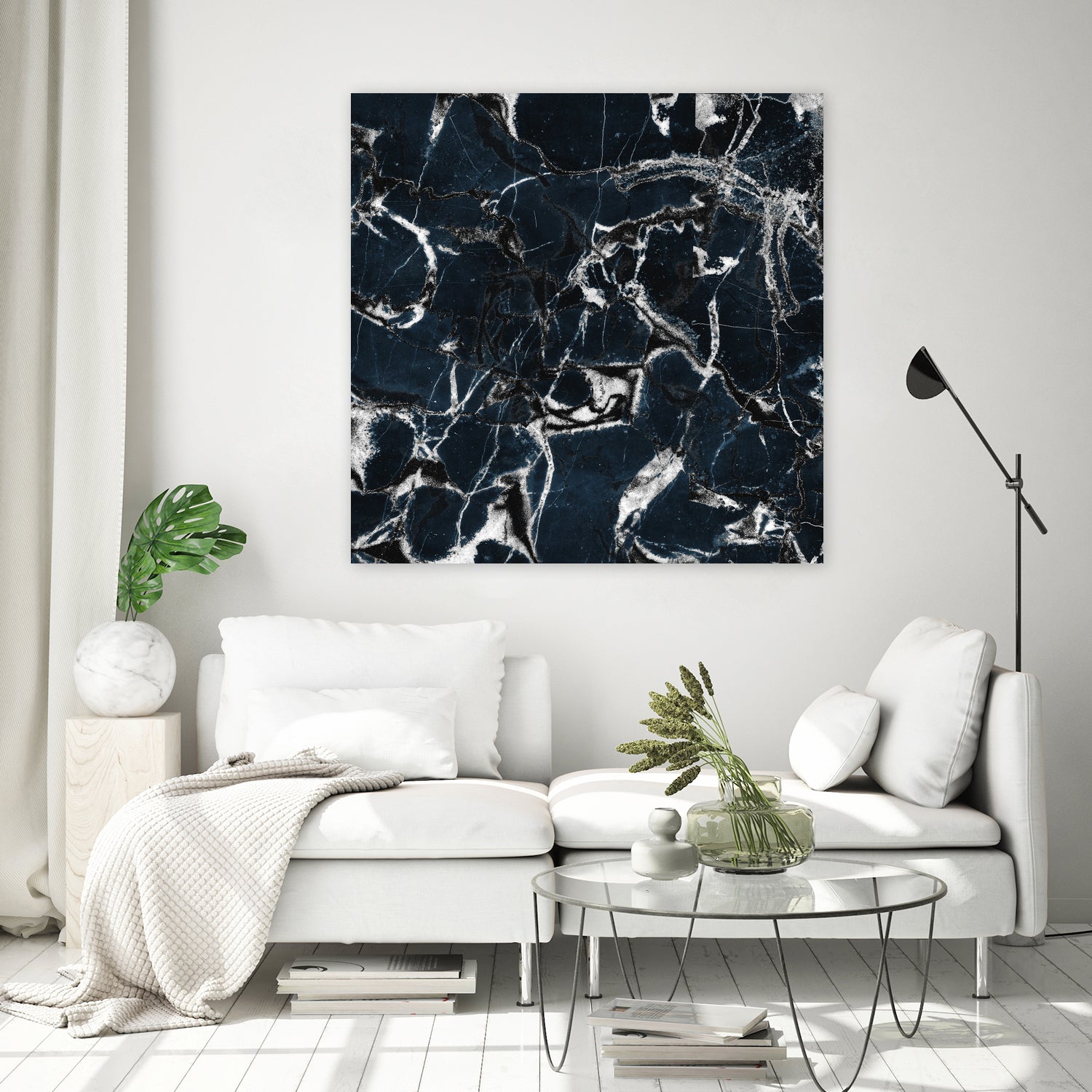 dark marble blue & black by Dirk Wüstenhagen on GIANT ART - black mixed media