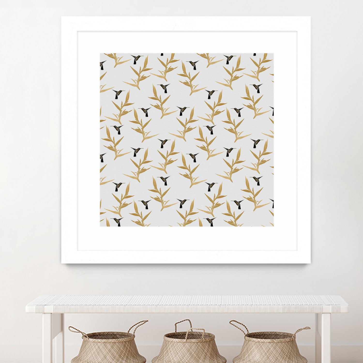 Hummingbird & Flower II by Dana Shek on GIANT ART - white digital painting