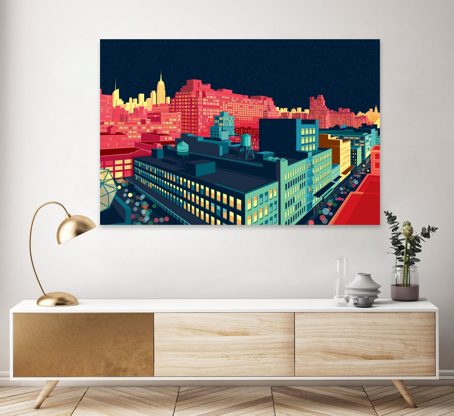 Meatpacking District by Night by Remko Heemskerk on GIANT ART - red digital painting