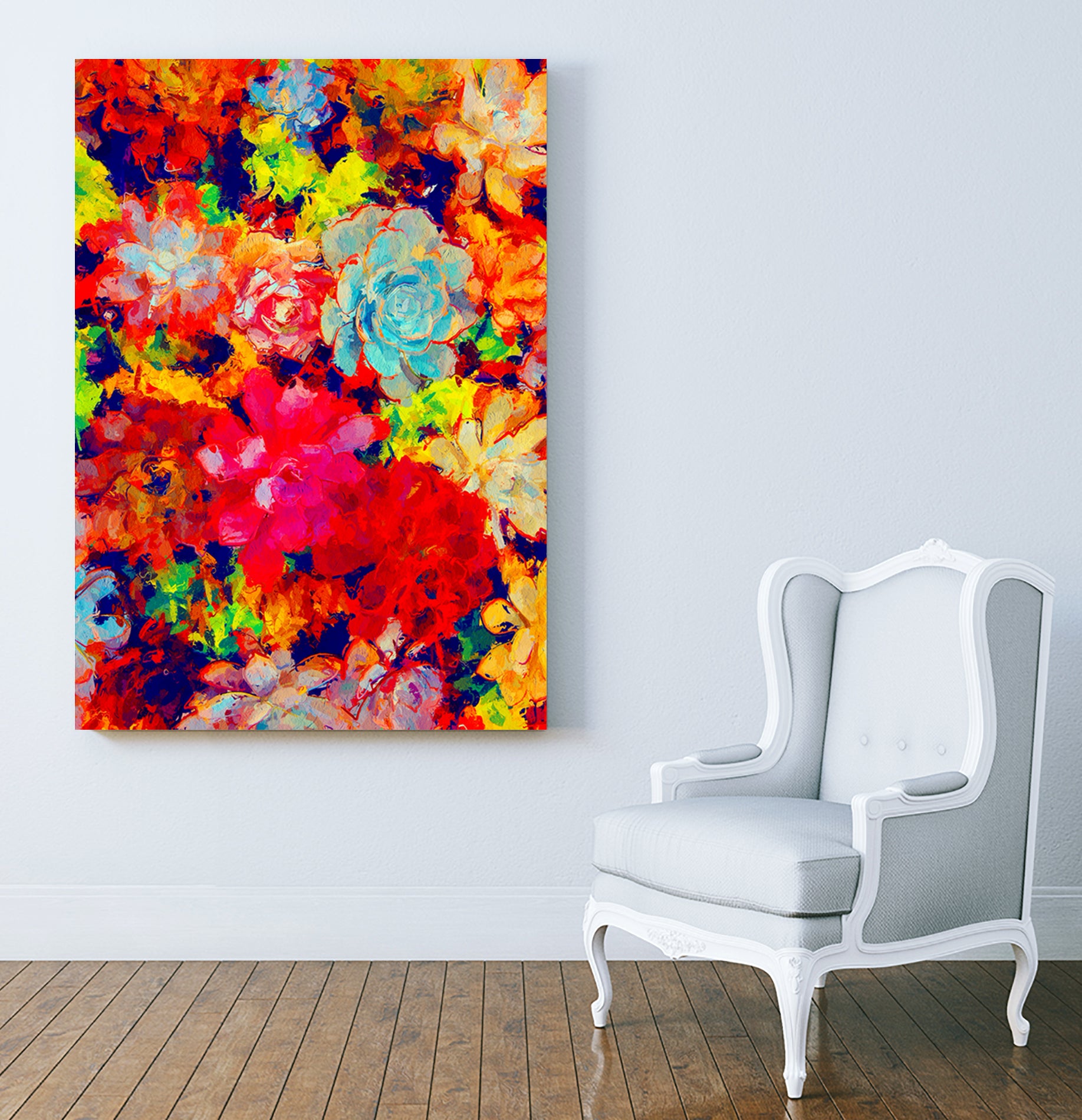 Emaline Floral and Succulents by Lisa Raymond on GIANT ART - red digital painting