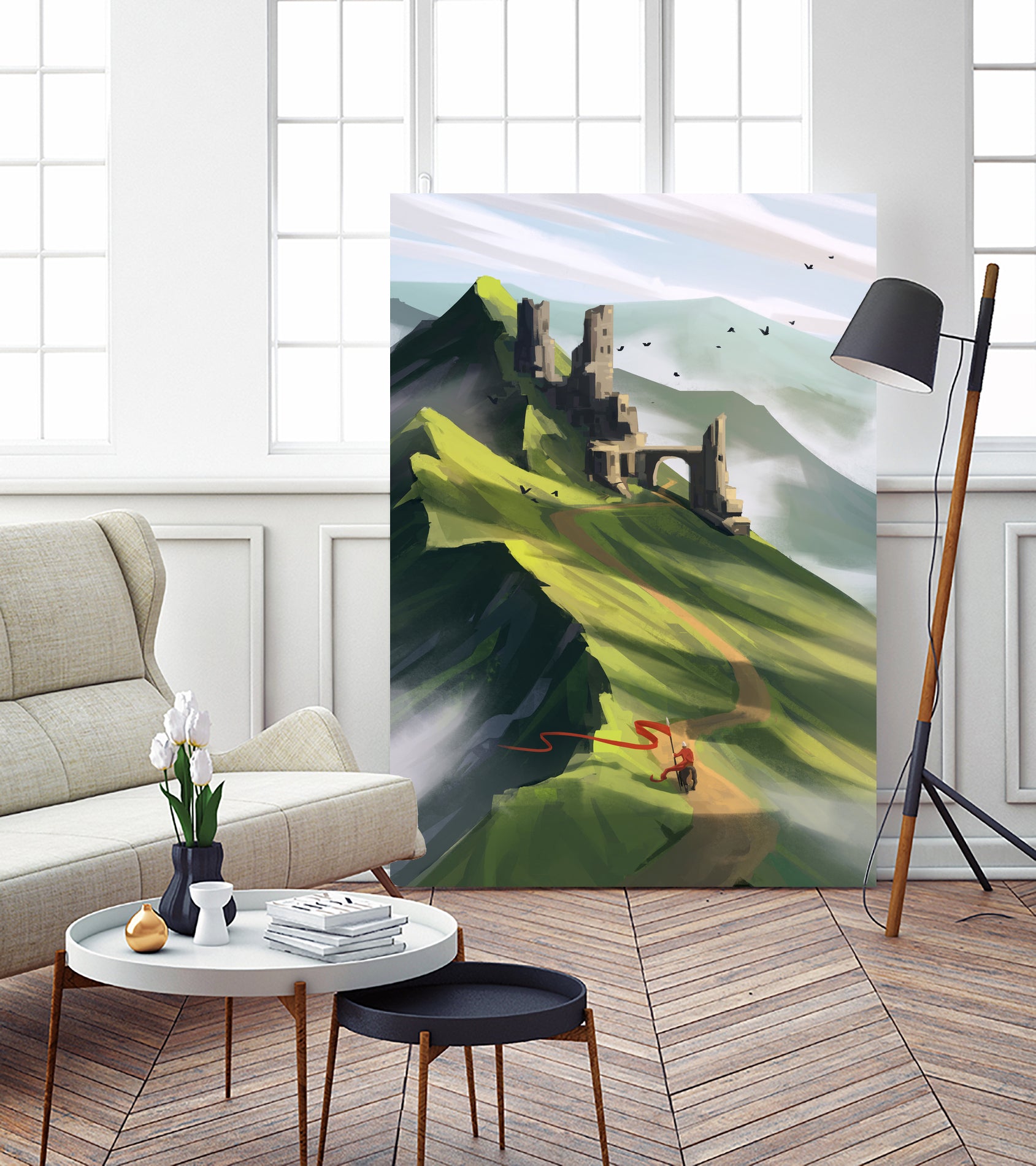 Lonely knight by Laszlo Ede on GIANT ART - white digital painting