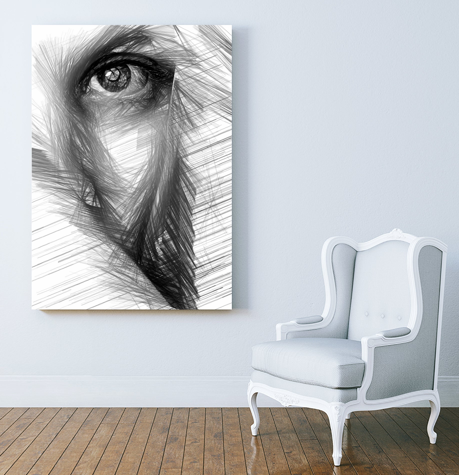 Female Sketch in Black and White 215 by Rafael Salazar on GIANT ART - gray digital drawing