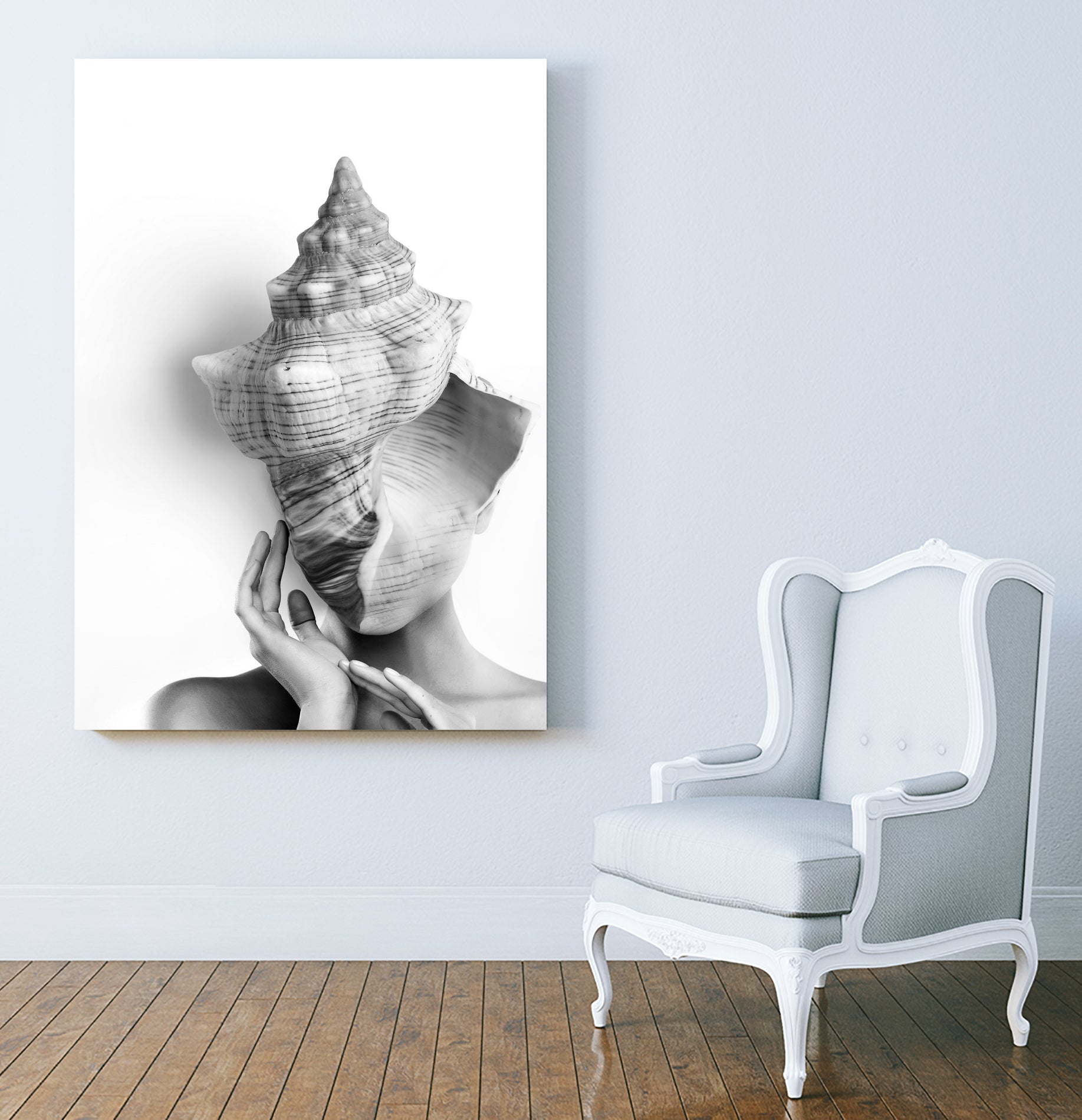 Lady in a Shell by Tania Amrein on GIANT ART - gray mixed media