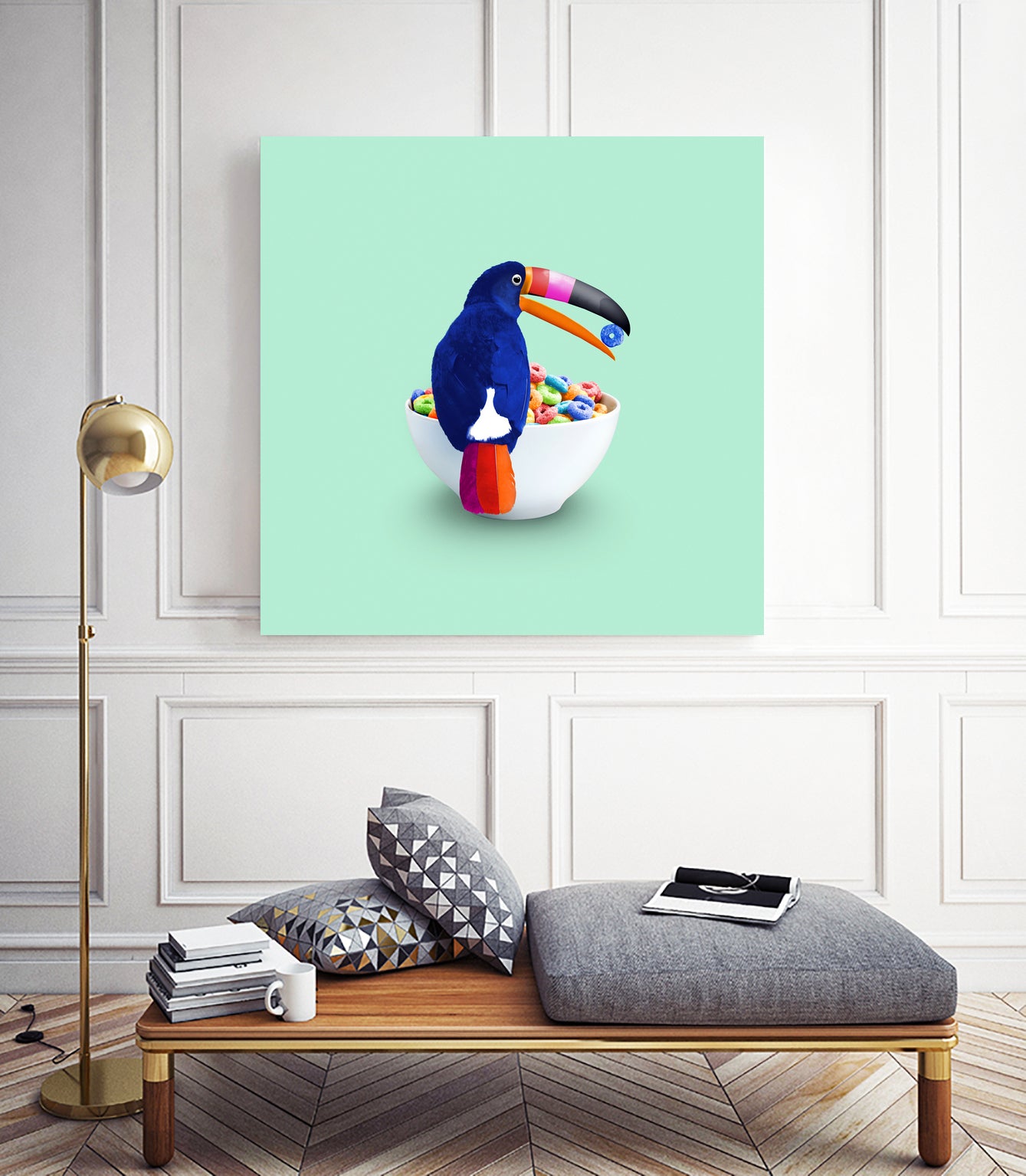 CEREAL TOUCAN by Jonas Loose on GIANT ART - green 3d art