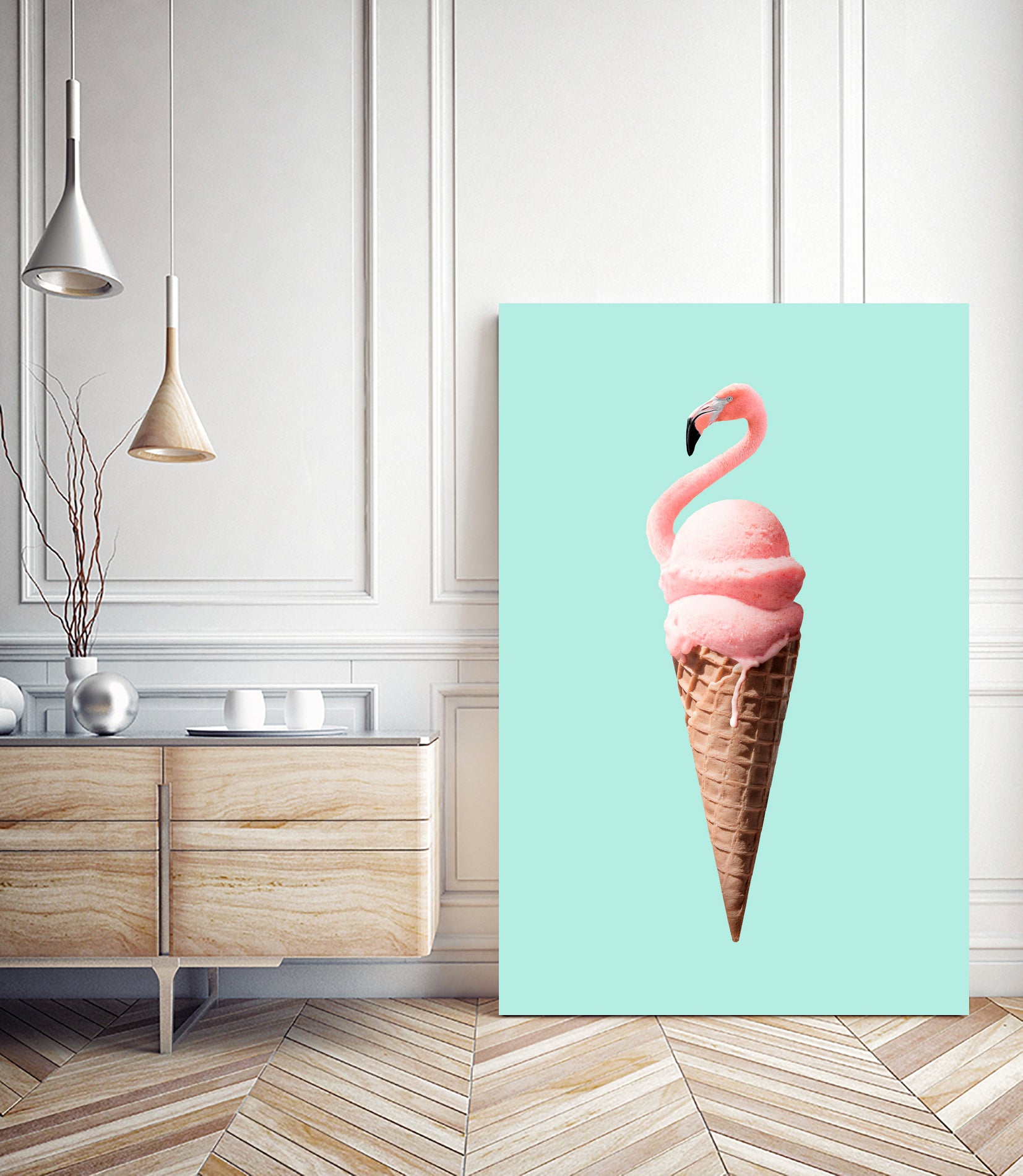 FLAMINGO CONE by Jonas Loose on GIANT ART - pink photo manipulation